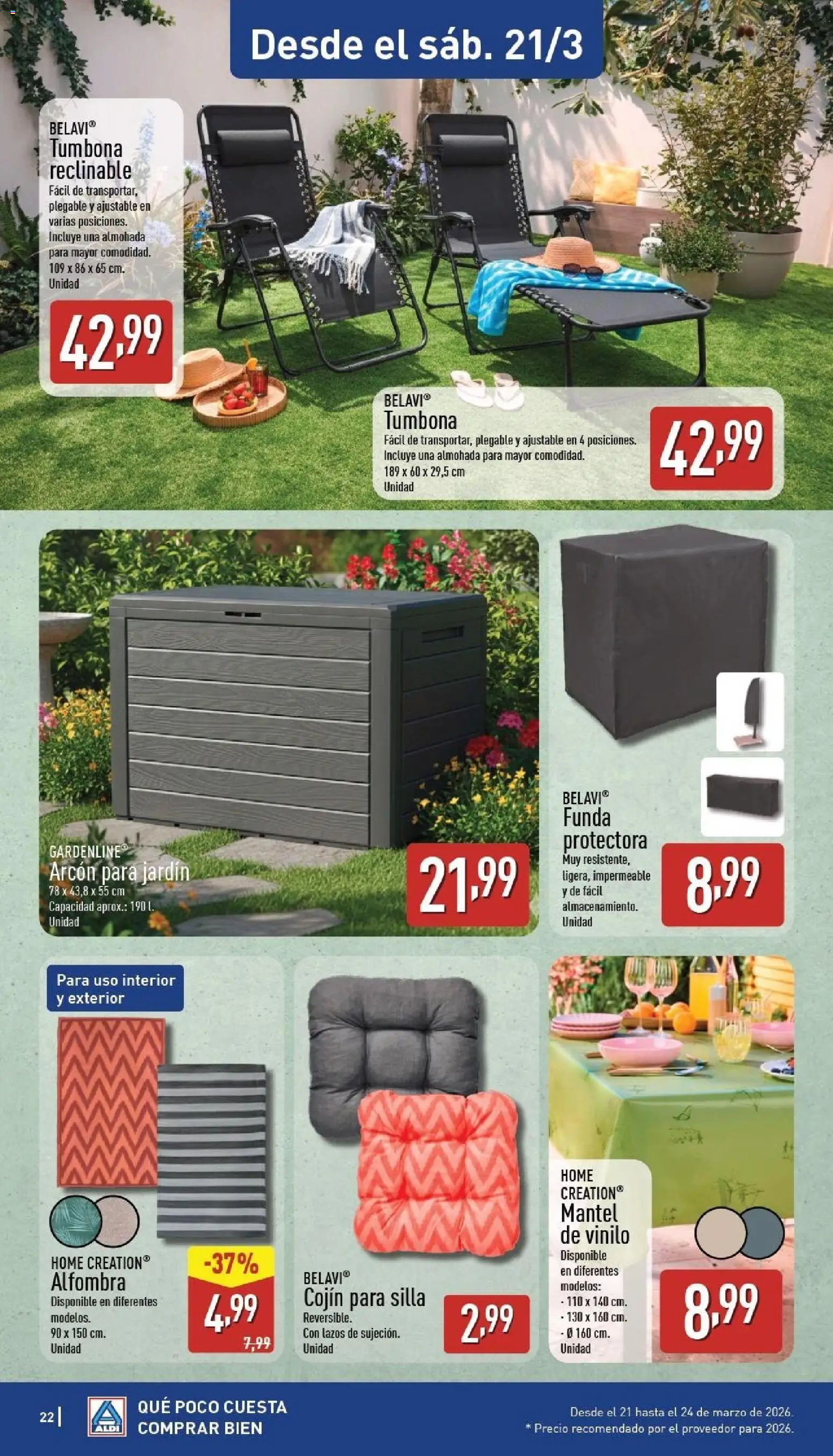 Aldi folleto Canarias │ válido desde el 16.03.2026 | Página: 22 | Productos: Funda, Almohada, Silla, Alfombra