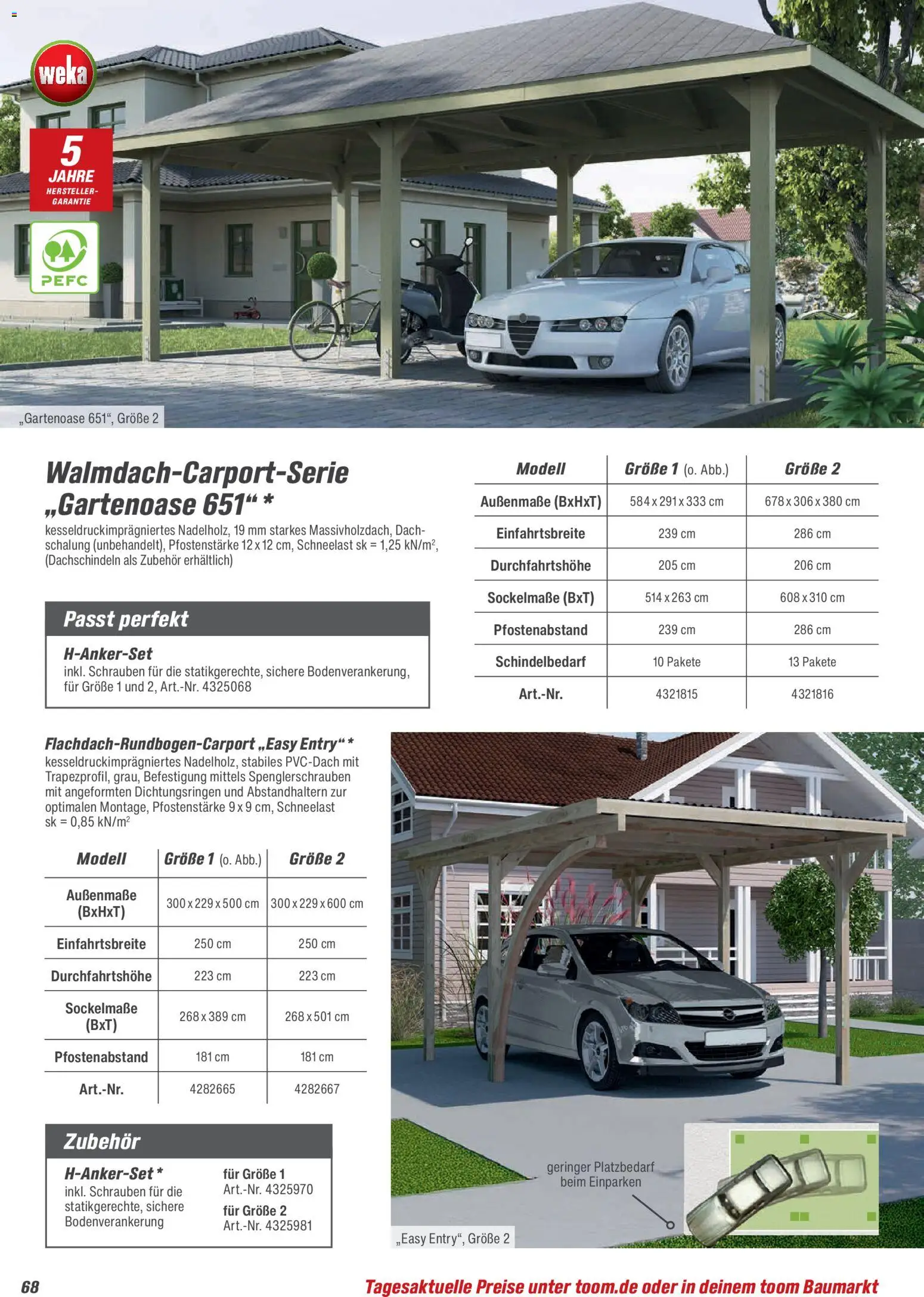 Toom Baumarkt Gartenhäuser & Carports 2026 – gültig ab 20.02.2026 | Seite: 68