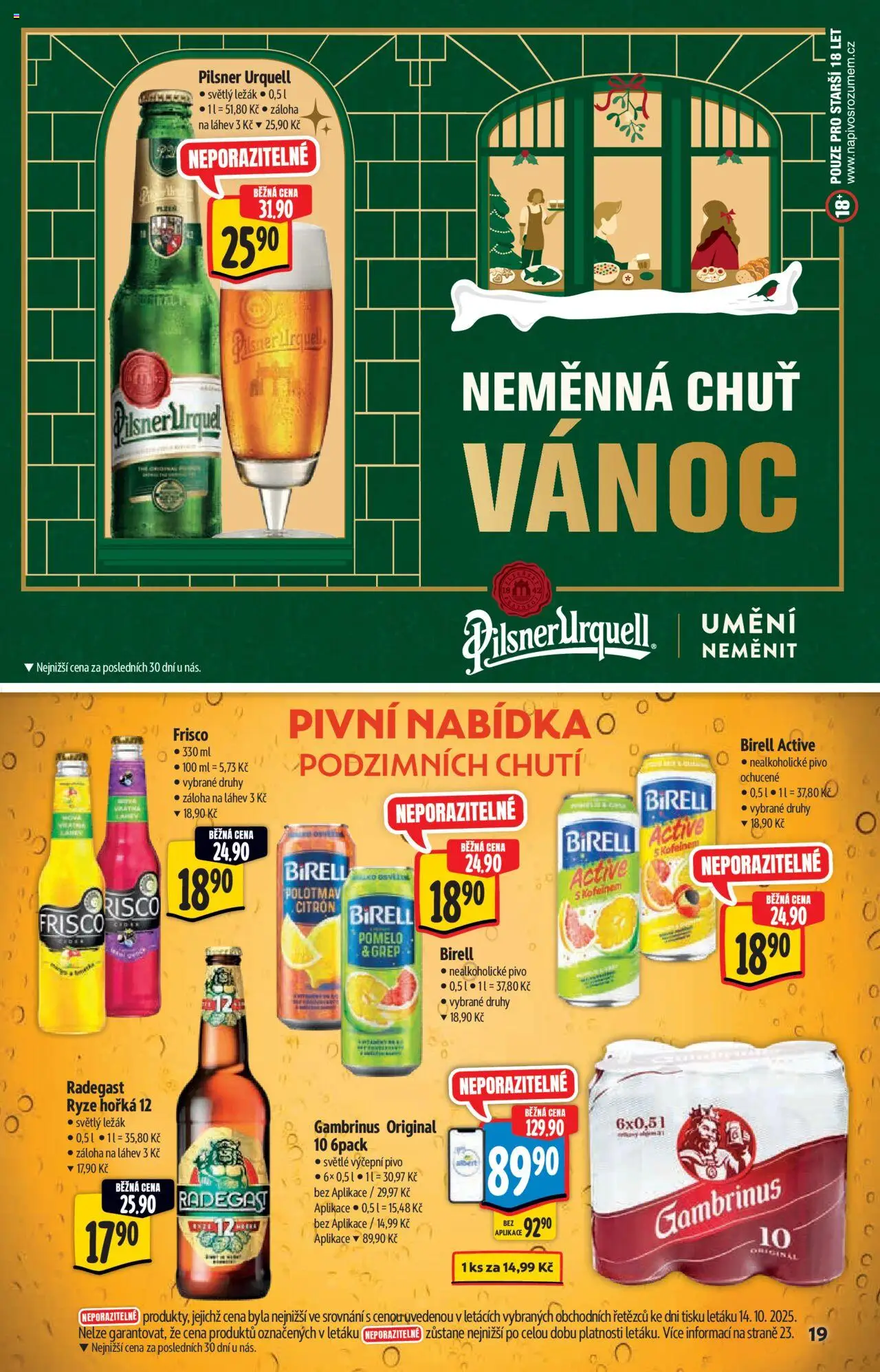 Albert katalog - Hypermarket od 22.10.2025 | Strana: 19 | Produkty: Radegast Ryze Hořká 12, Birell, Rýže, Láhev