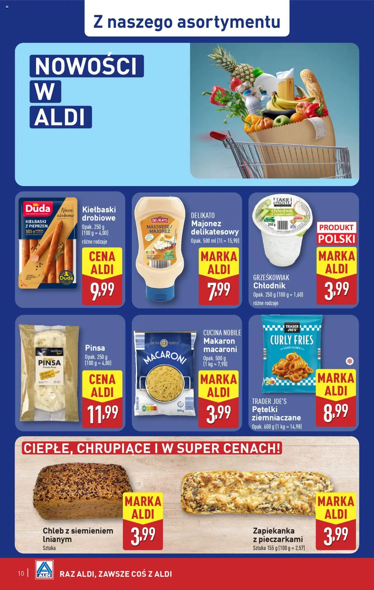 Aldi Gazetka od 16.06.2025 | Strona: 10 | Produkty: Chleb, Pinsa, Makaron, Majonez
