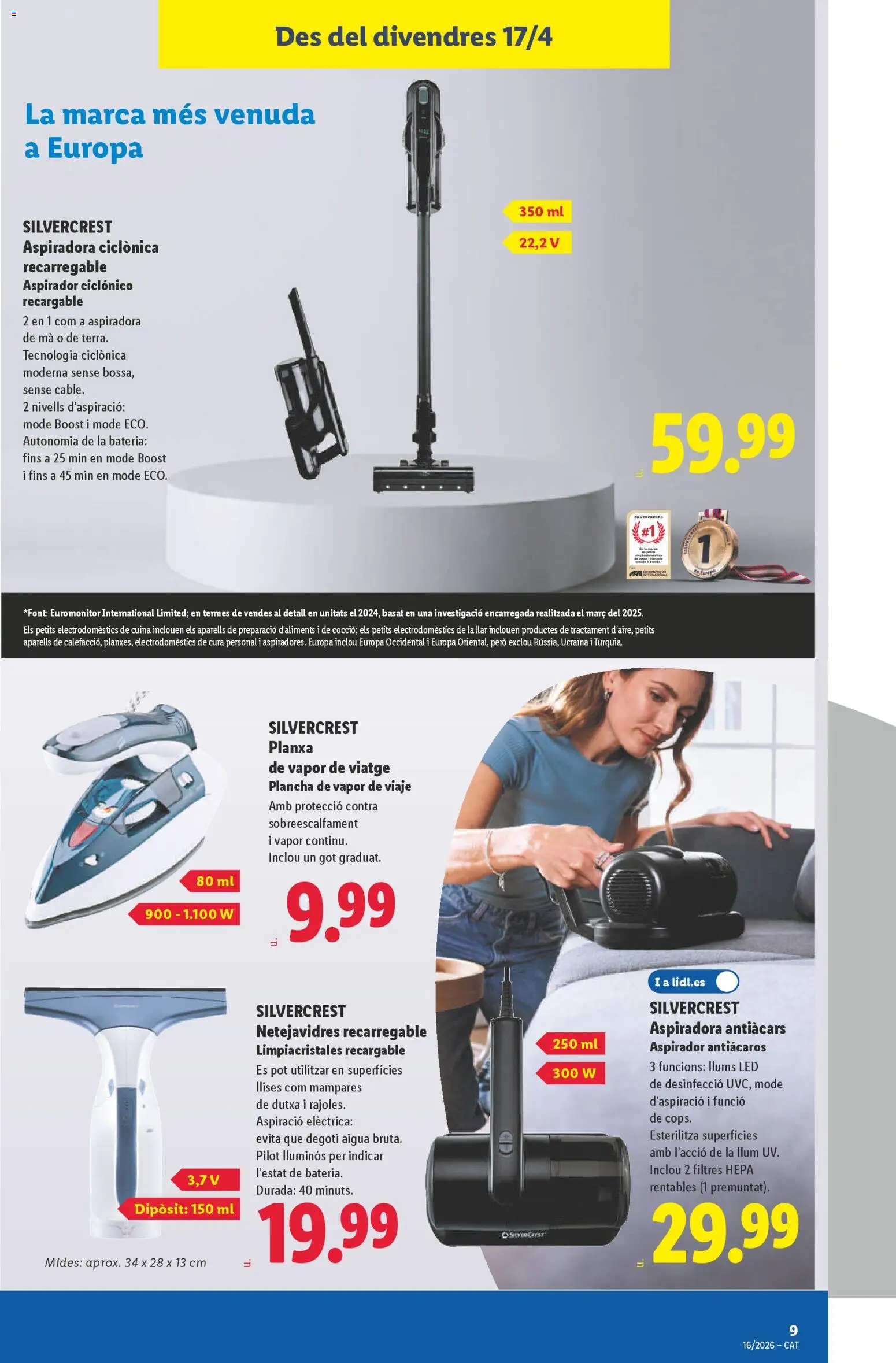 Lidl folleto de bazar │ válido desde el 13.04.2026 | Página: 17 | Productos: Limpiacristales, Aspiradora, Aspirador, Batería