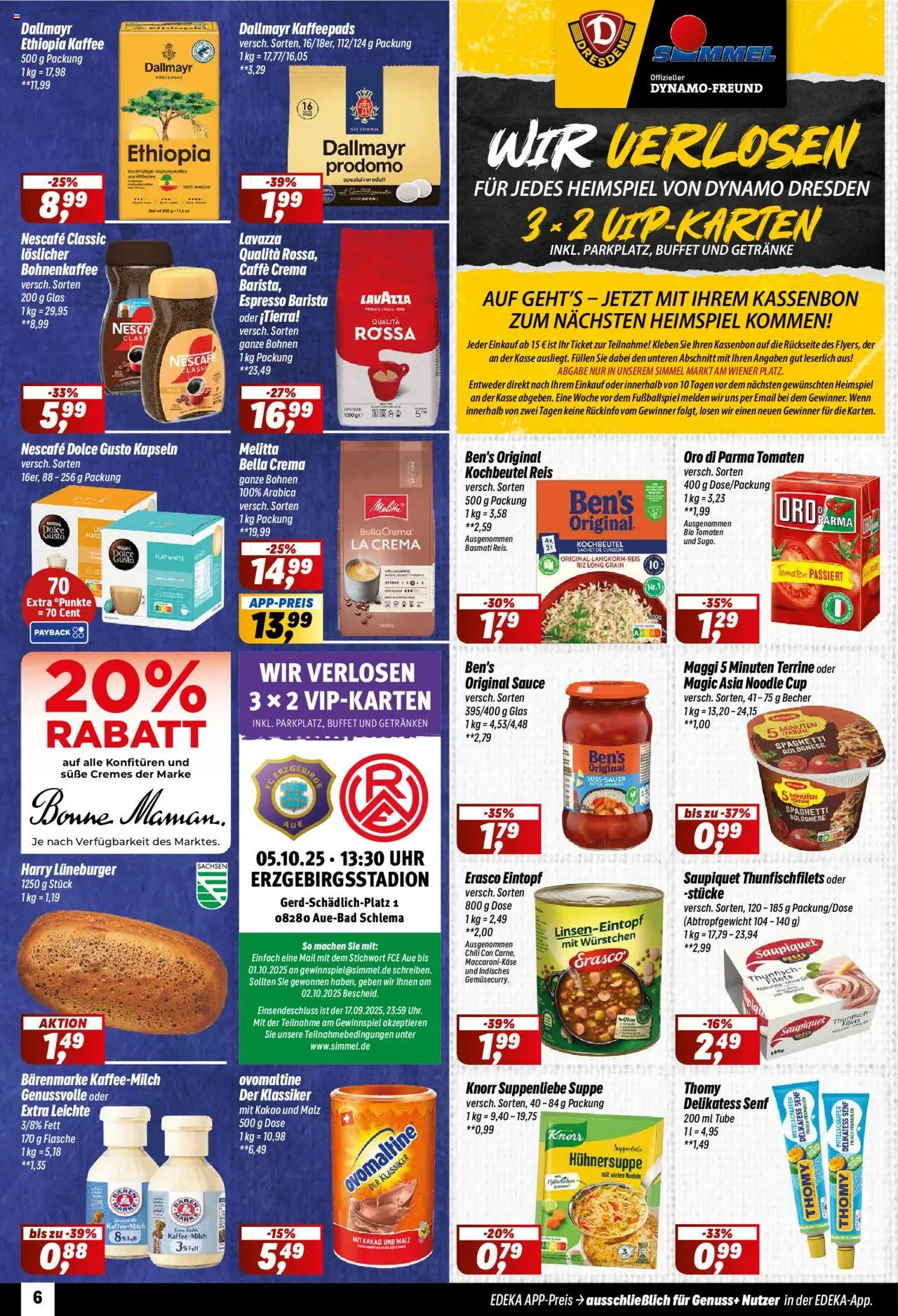 Simmel Prospekt 	 – gültig ab 29.09.2025 | Seite: 6 | Produkte: Melitta, Ovomaltine, Nudeln, Uhr