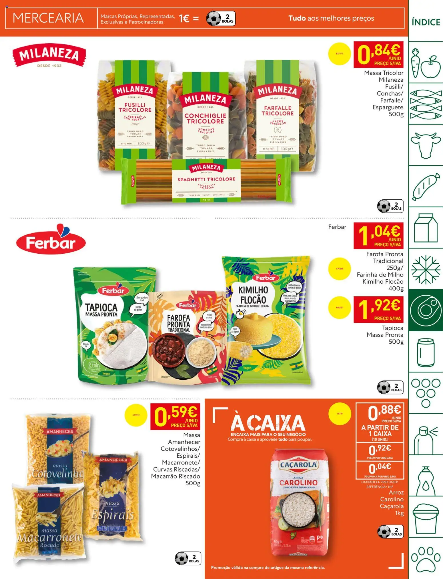 Recheio - Bons Negócios Madeira │ válido de 14.04.2026 | Página: 19 | Produtos: Esparguete, Milaneza, Caixa, Tomate