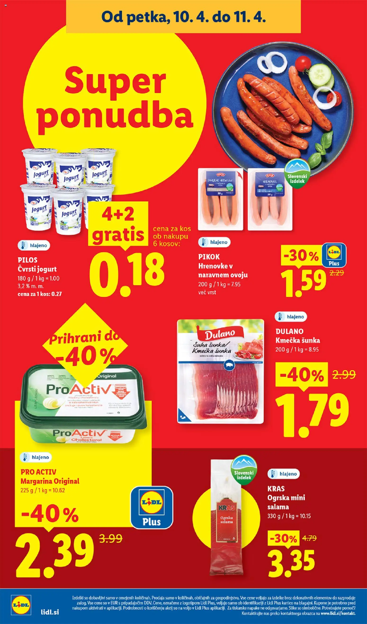 Novi Lidl katalog ponudbe – veljaven od 23.04.2026 | Stran: 46 | Izdelki: Margarina, Jogurt, Salama, Sunka