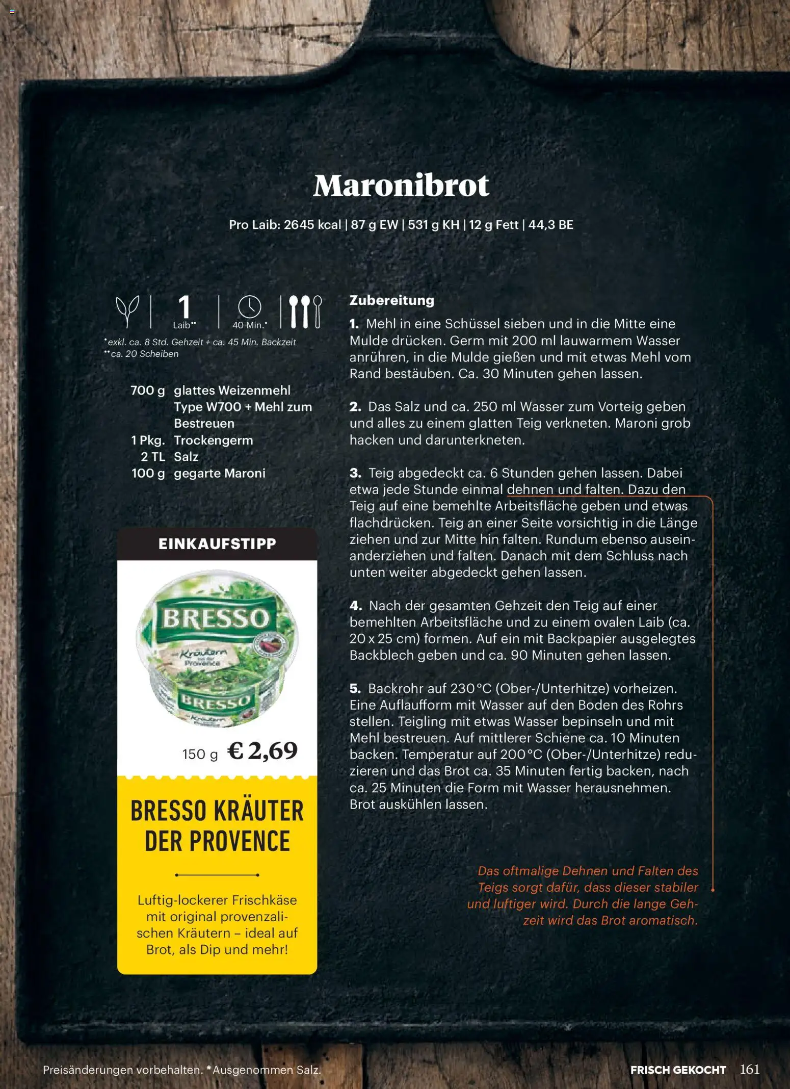 Billa  Frisch Gekocht gültig ab 01.11.2025 | Seite: 157 | Produkte: Wasser, Salz, Brot