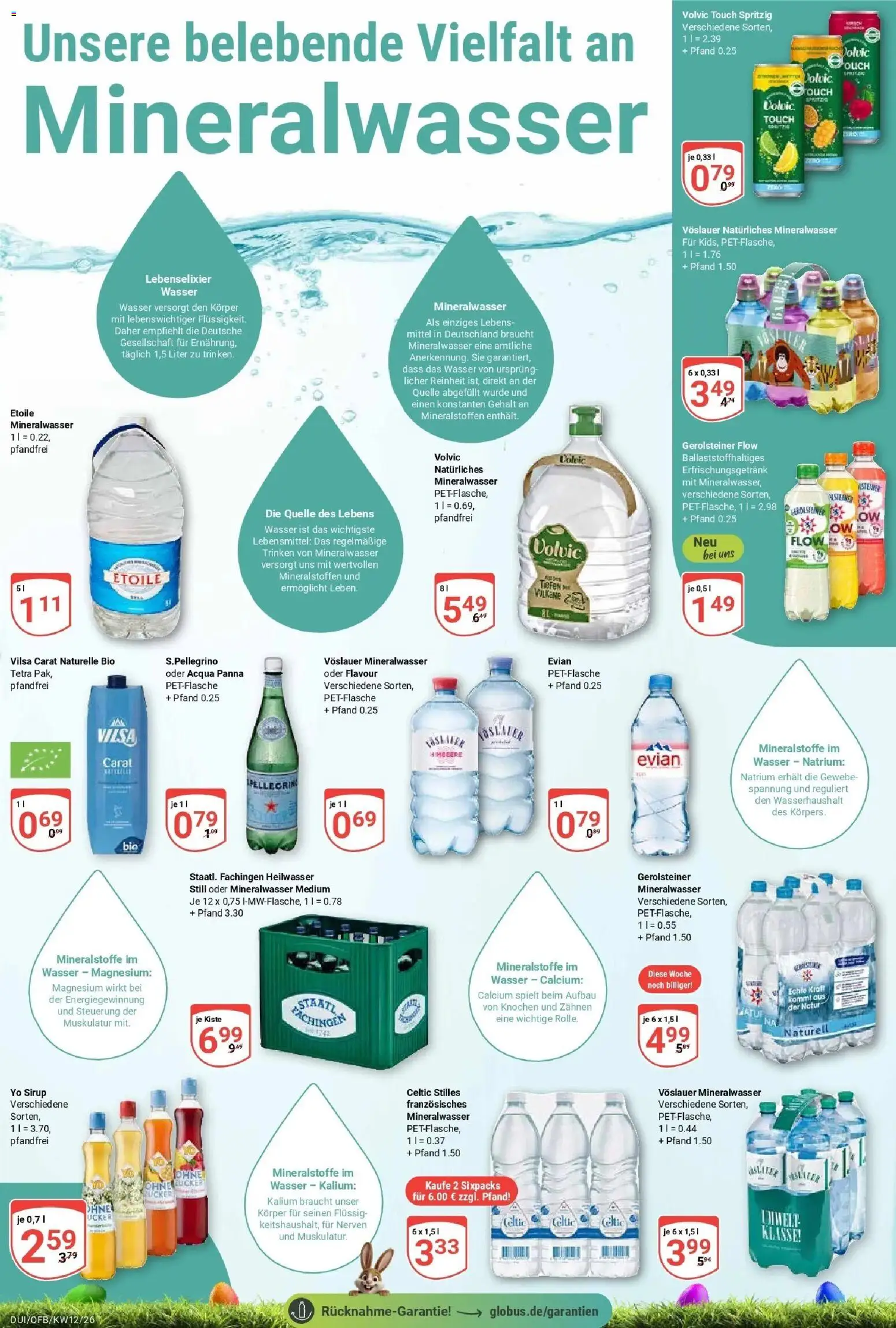 Globus prospekt Duisburg	 – gültig ab 15.03.2026 | Seite: 23 | Produkte: Staatl fachingen, Volvic touch, Sirup, Volvic