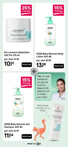 ISDIN Baby Naturals Gel Shampoo 400 ML, Gel shampoo for babies with 93% natural ingredients. - Voorbeeld van een folder van Etos, geldig van 23.03.2026 | Pagina: 7 | Producten: Pot, Gel, Shampoo, Zalf
