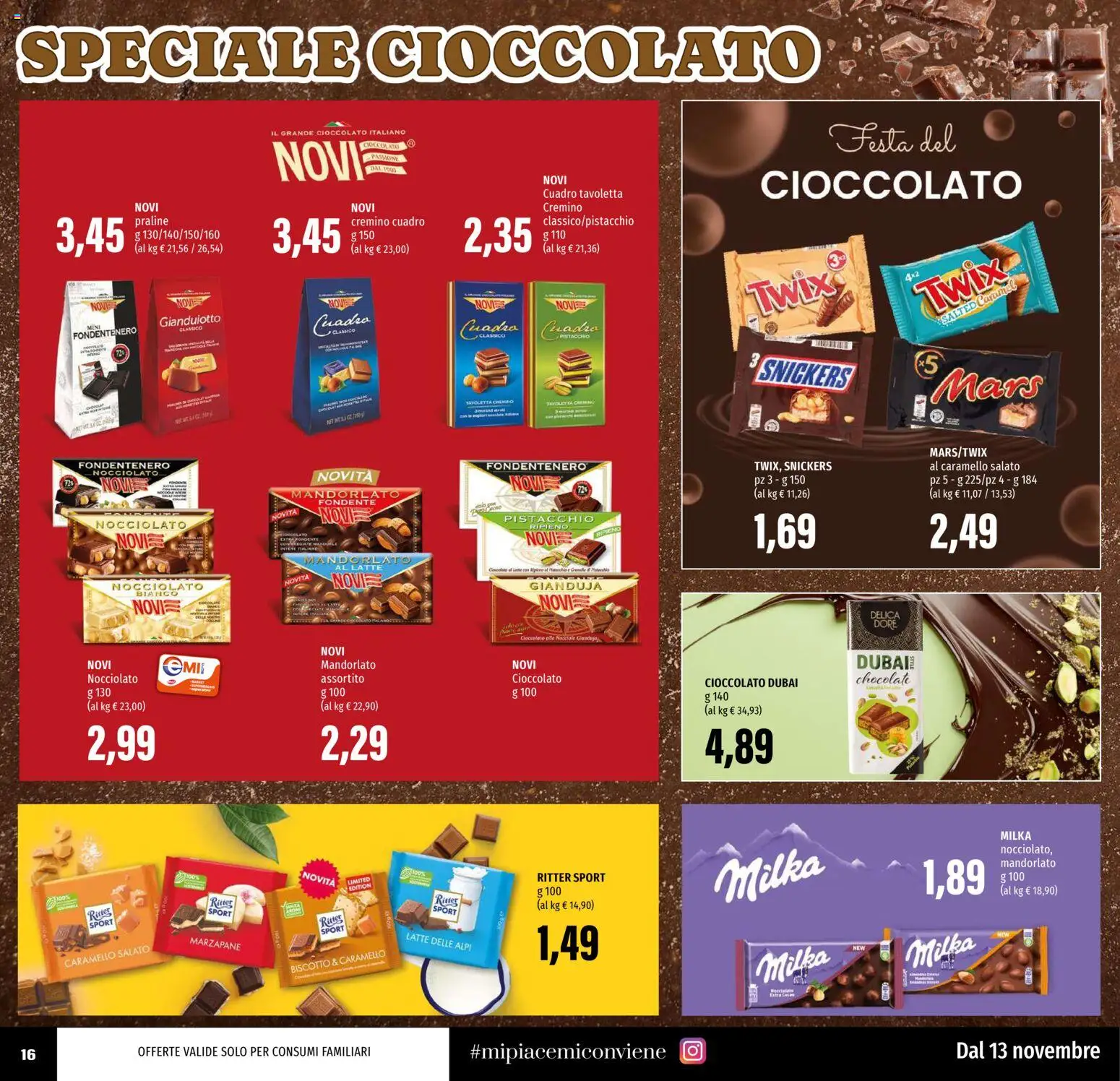 Volantino EMI del 13.11.2025 | Pagina: 16 | Prodotti: Cioccolato, Latte, Nocciole