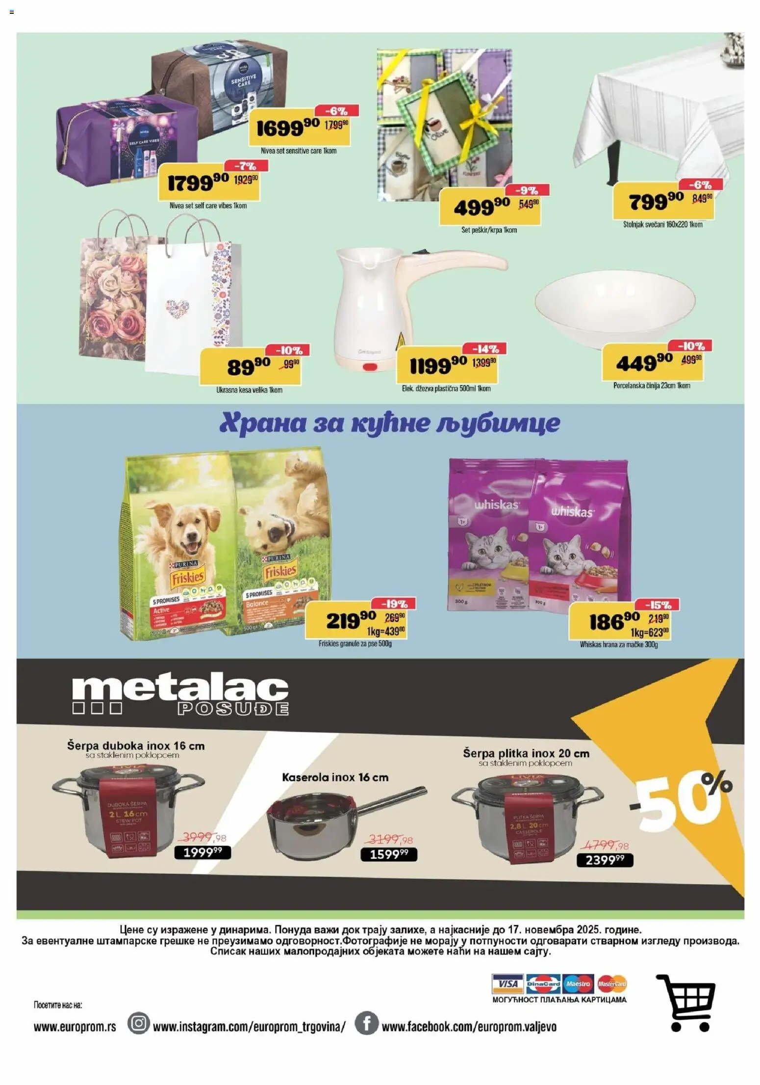 Europrom katalog - važi od 05.11.2025 | Strana: 12 | Proizvode: Purina, Granule za pse, Nivea, Stolnjak
