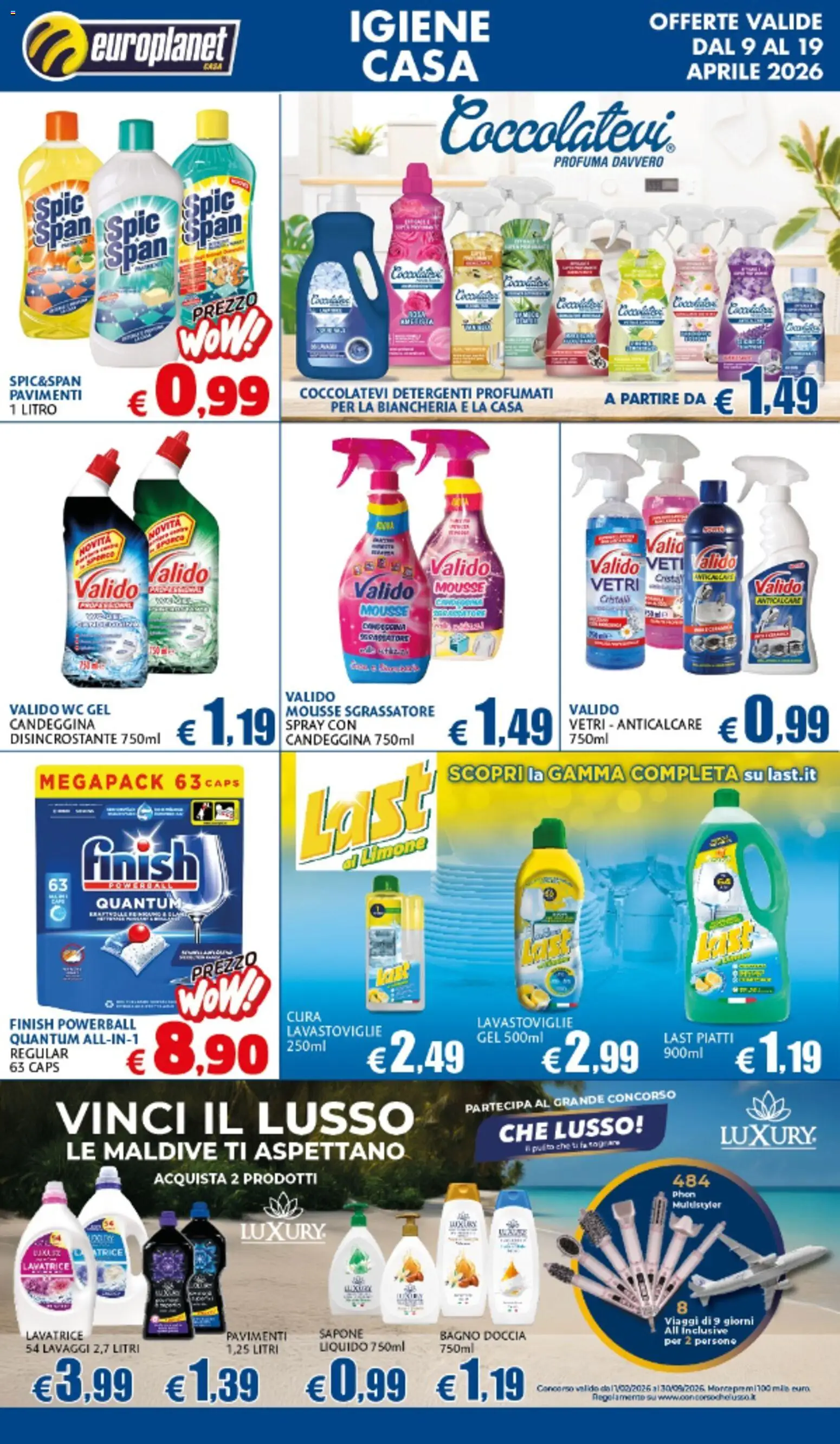 Volantino Europlanet Casa del 09.04.2026 | Pagina: 7 | Prodotti: Anticalcare, Sgrassatore, Lavastoviglie, Doccia