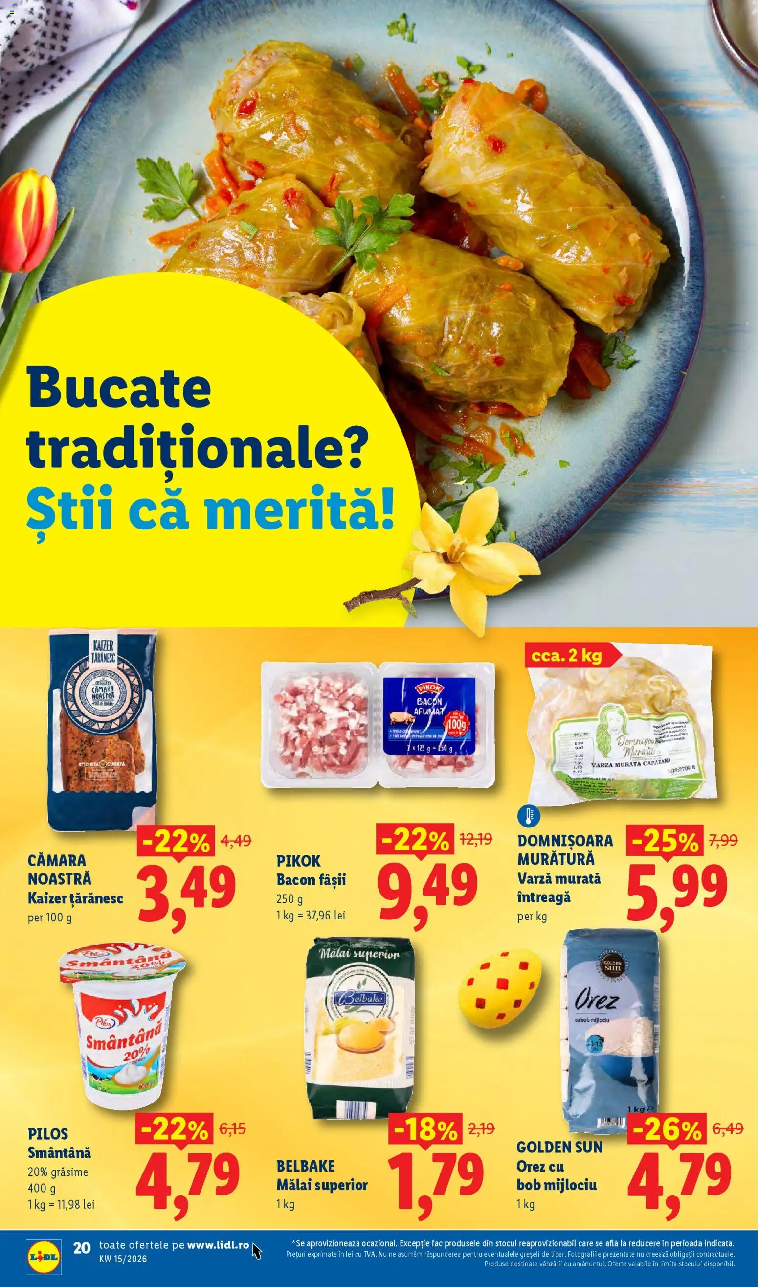Noul catalog Lidl – valabil de la 06.04.2026 | Pagină: 20 | Produse: Toplar, Orez, Mălai, Smântână