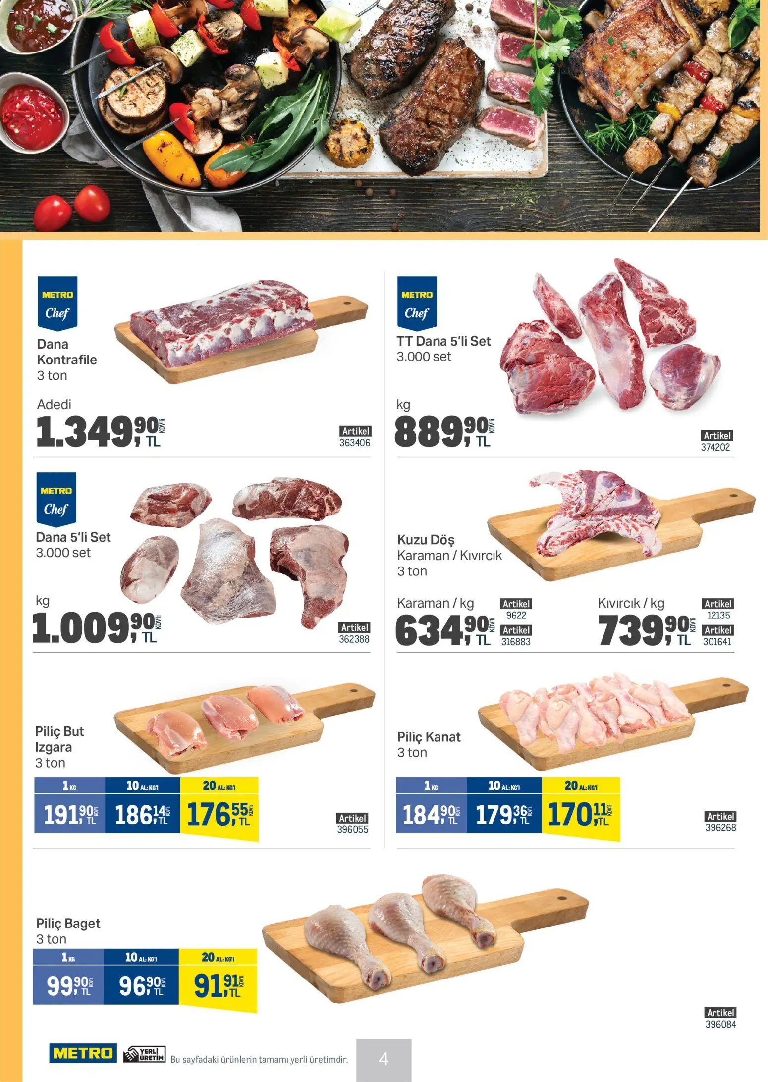 Metro - Et & Tavuk & Köfte Restoranları - 21.01.2026 tarihinden itibaren geçerlidir | Sayfa: 4 | Ürünler: Piliç, Izgara