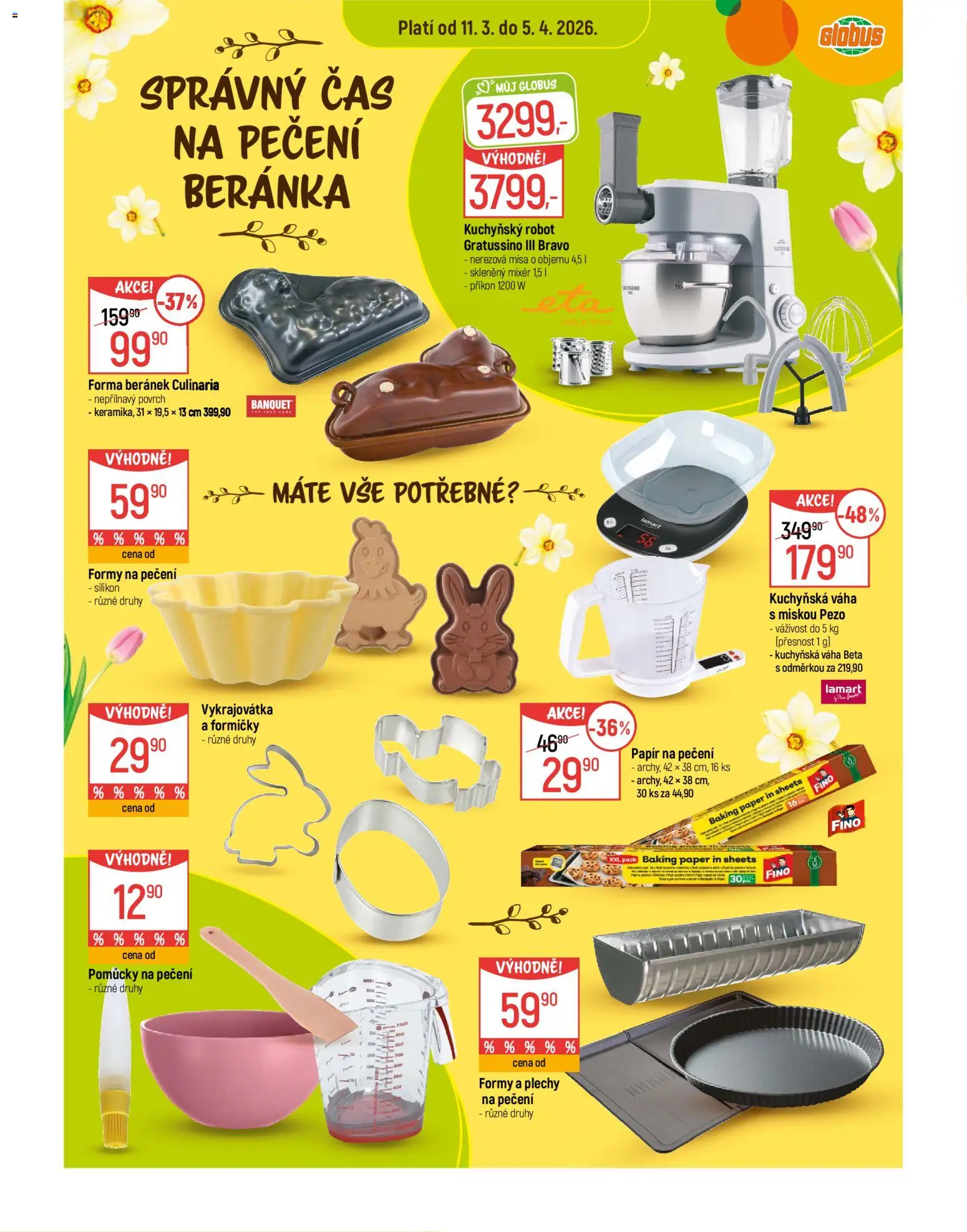 Globus leták - Praha-Štěrboholy od 11.03.2026 | Strana: 4 | Produkty: Kuchyňský robot, Globus, Váha, Silikon