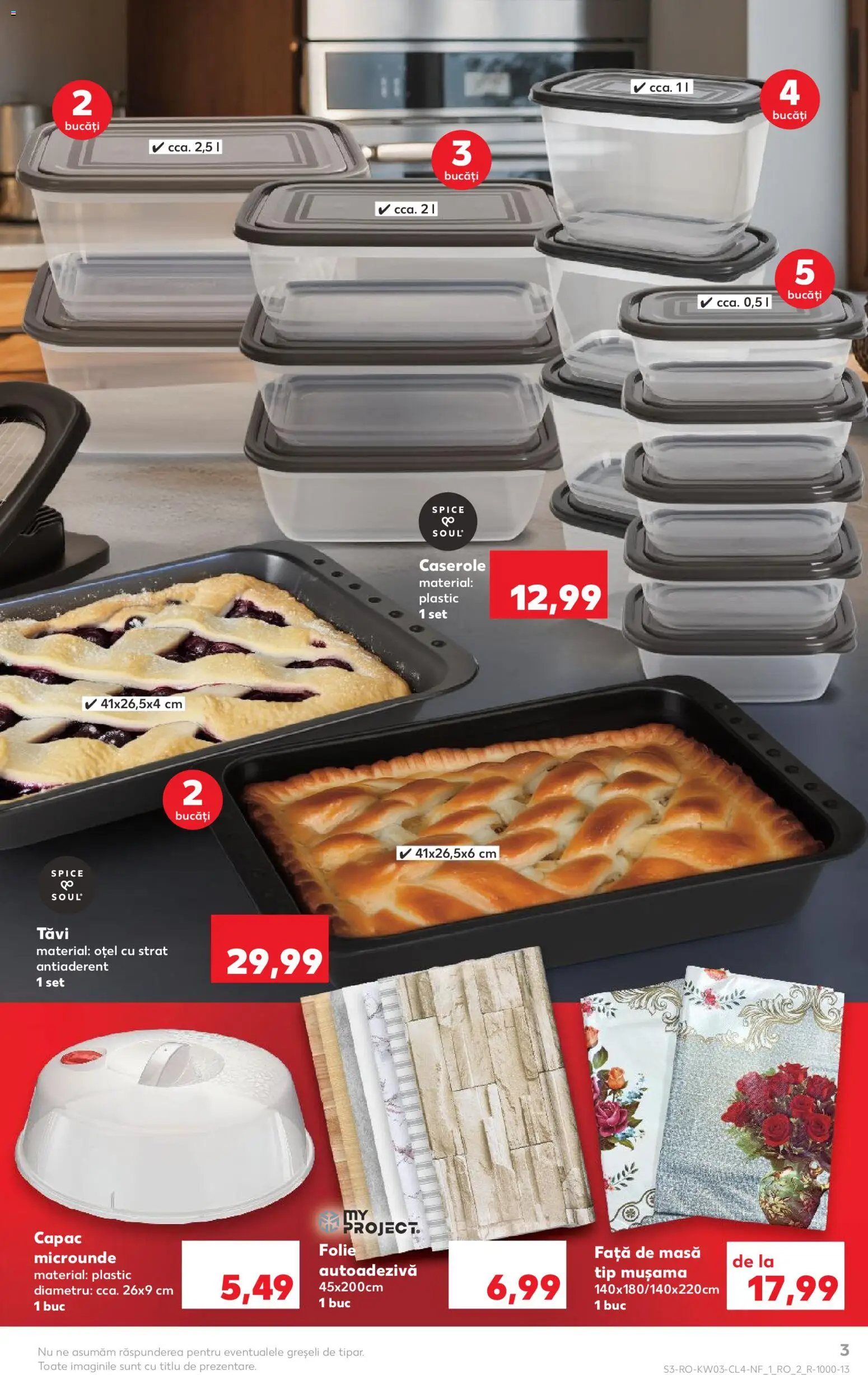 Noul catalog Kaufland – valabil de la 14.01.2026 | Pagină: 3 | Produse: Caserole, Față de masă, Masă
