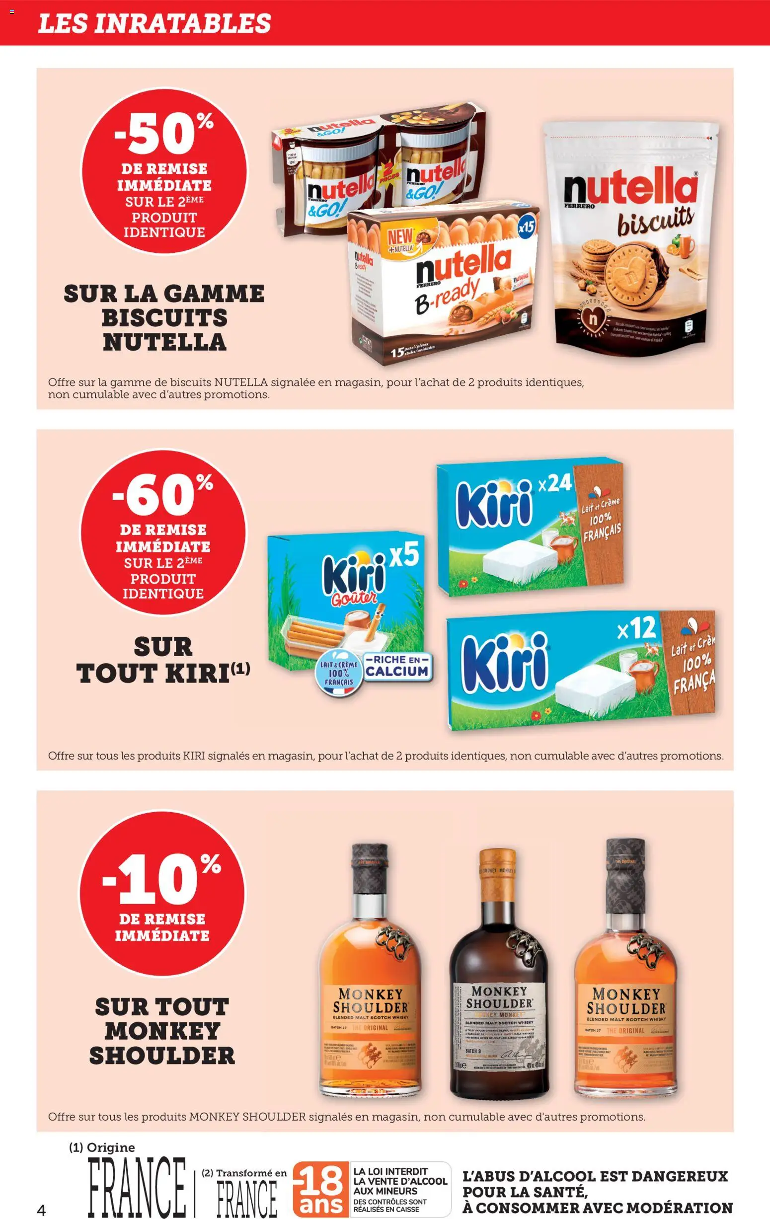 {H1} | Page: 4 | Produits: Monkey shoulder, Nutella, Lait, Biscuits