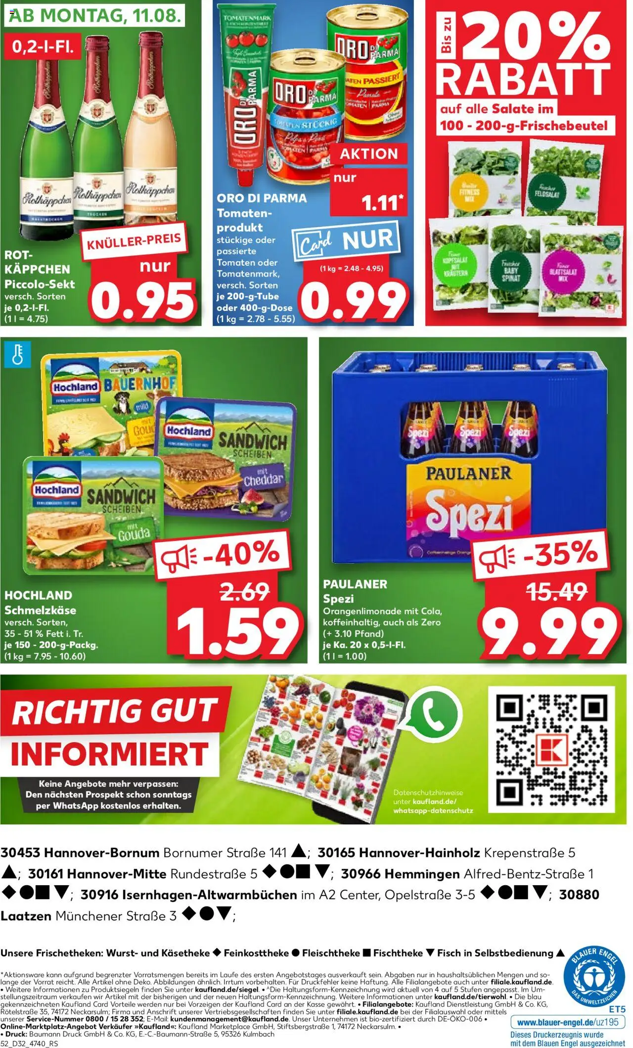 Kaufland prospekt Hannover	 - gültig ab dem 07.08.2025 | Seite: 52 | Produkte: Tomaten, Oro di parma, Fisch, Rotkäppchen