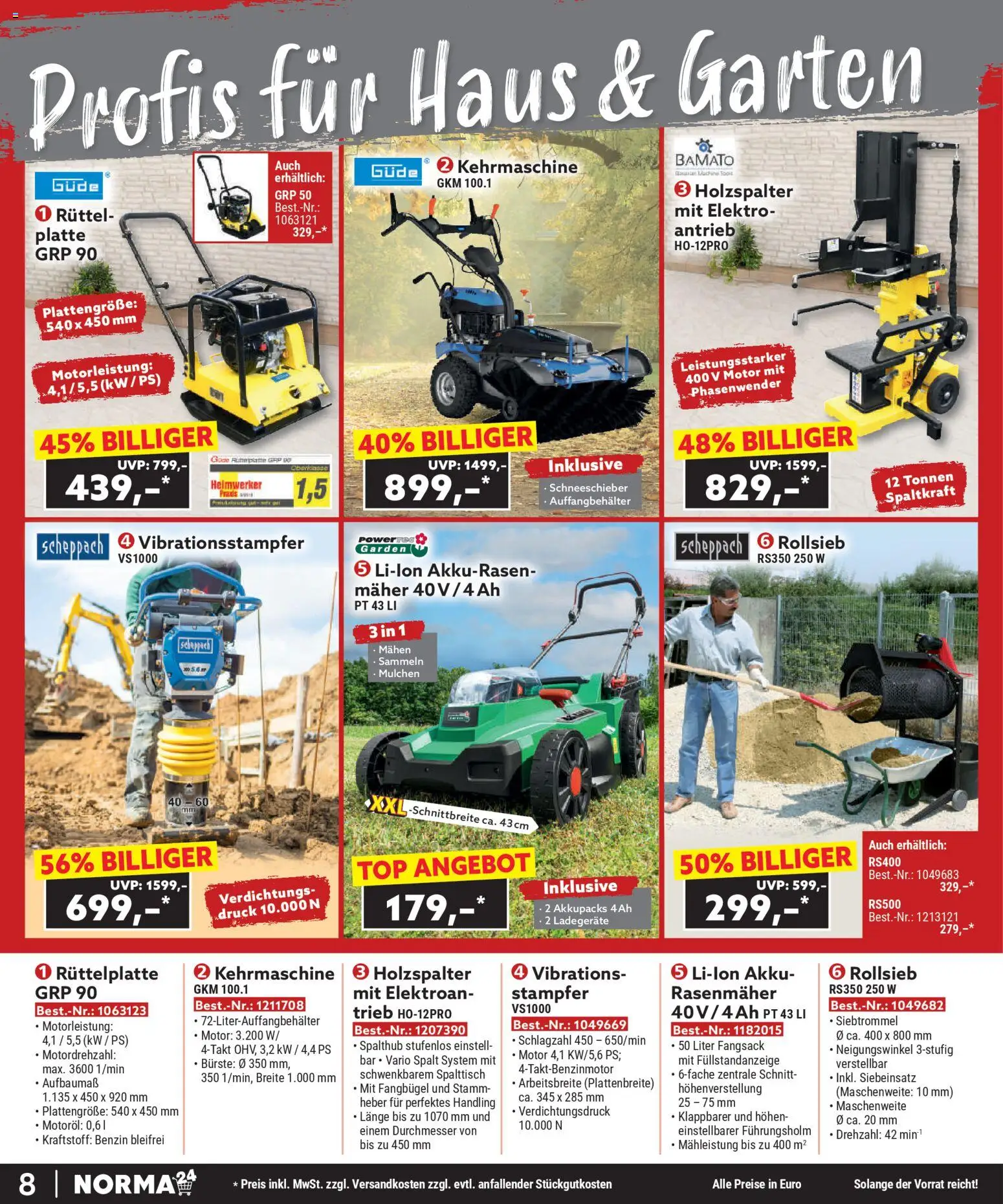 Norma Bestellmagazin November 2025 – gültig ab 01.11.2025 | Seite: 8 | Produkte: Top, Rasenmäher, Bürste