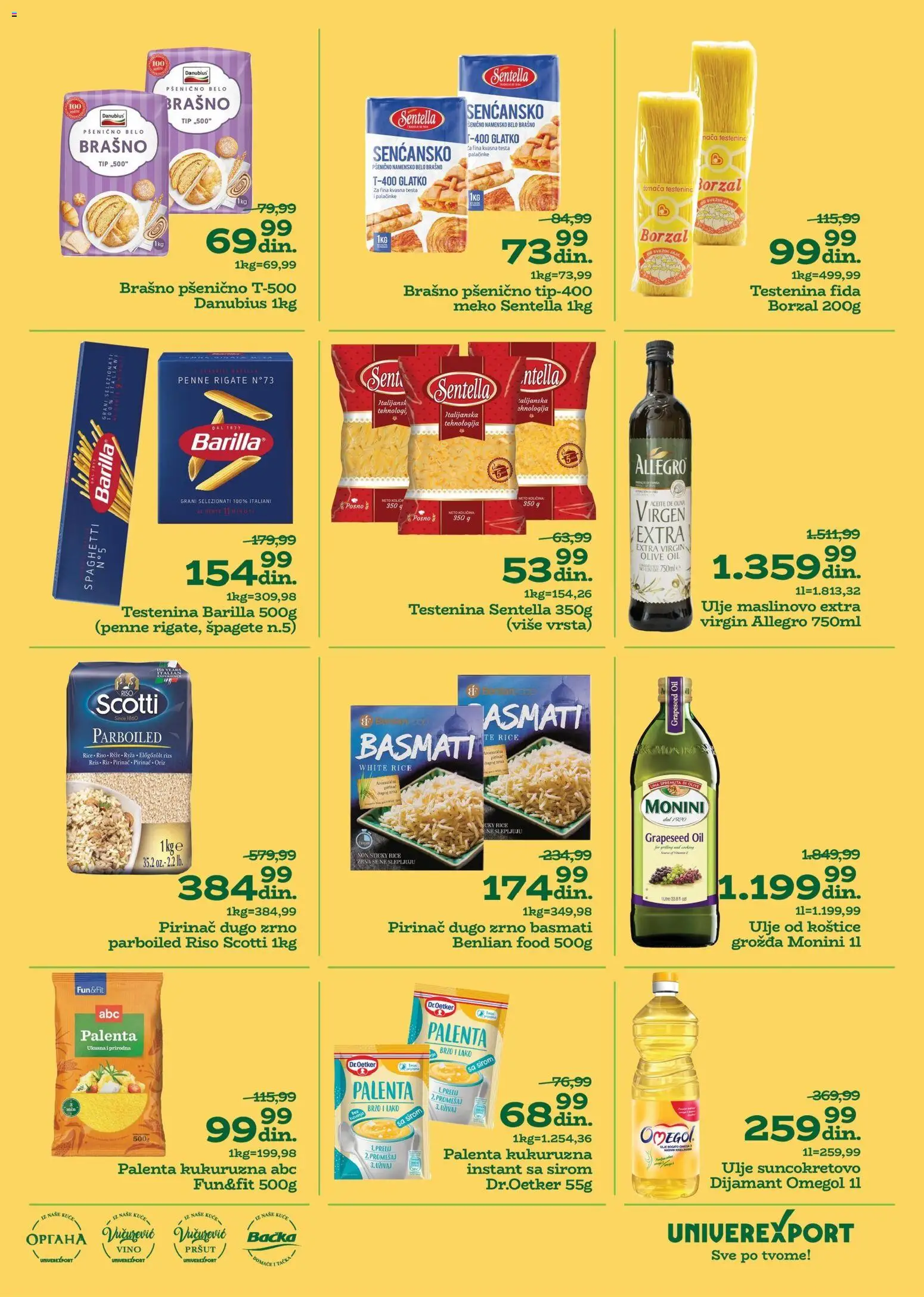Univerexport katalog - važi od 24.11.2025 | Strana: 13 | Proizvode: Testenina, Palenta, Monini, Brašno