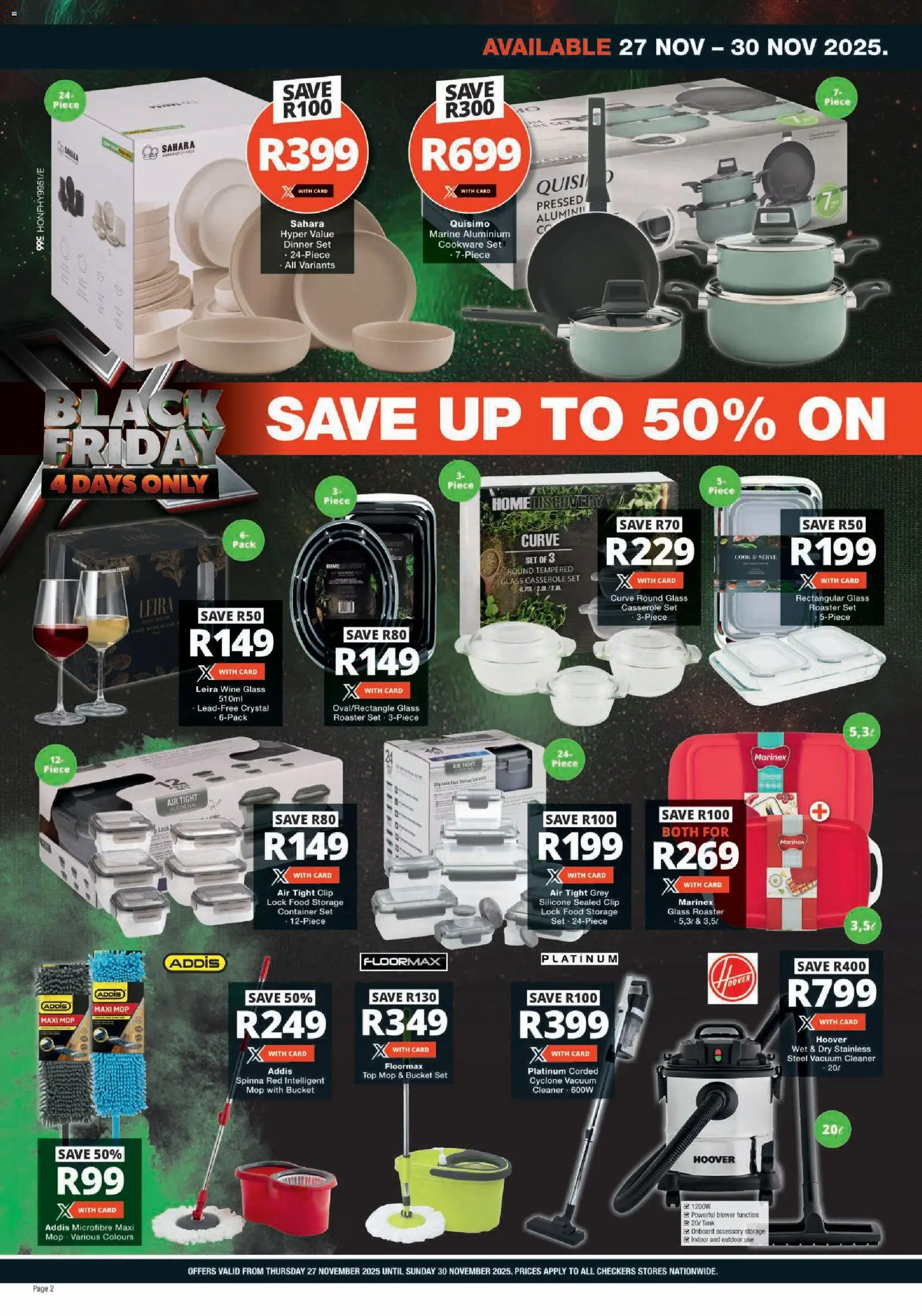 New Checkers catalogue – valid from 27.11.2025 | Page: 2 | Products: Vacuum cleaner, Lock, Mop, Wine