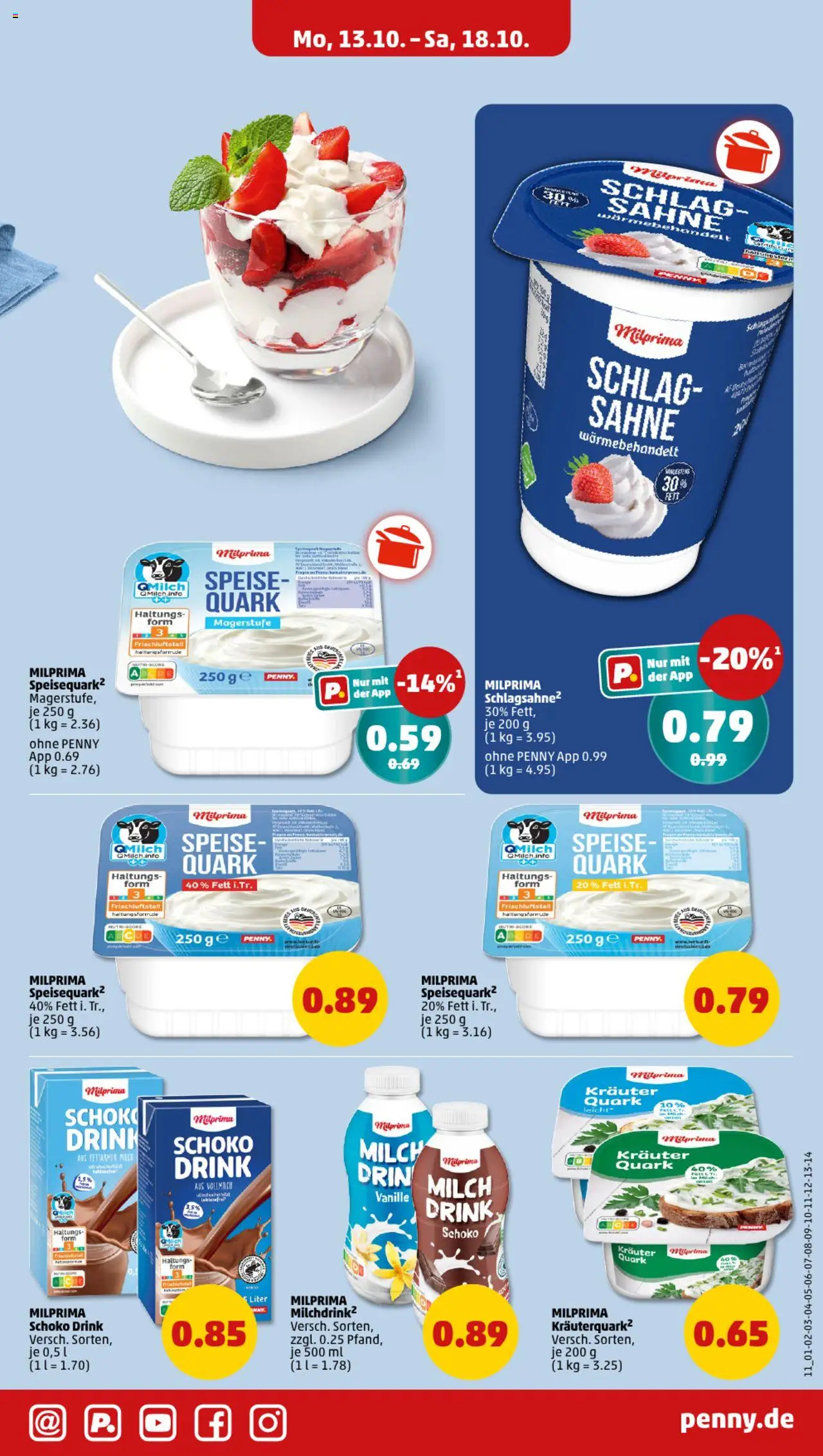 Penny Prospekt 	 – gültig ab 13.10.2025 | Seite: 15 | Produkte: Quark, Milch, Sahne