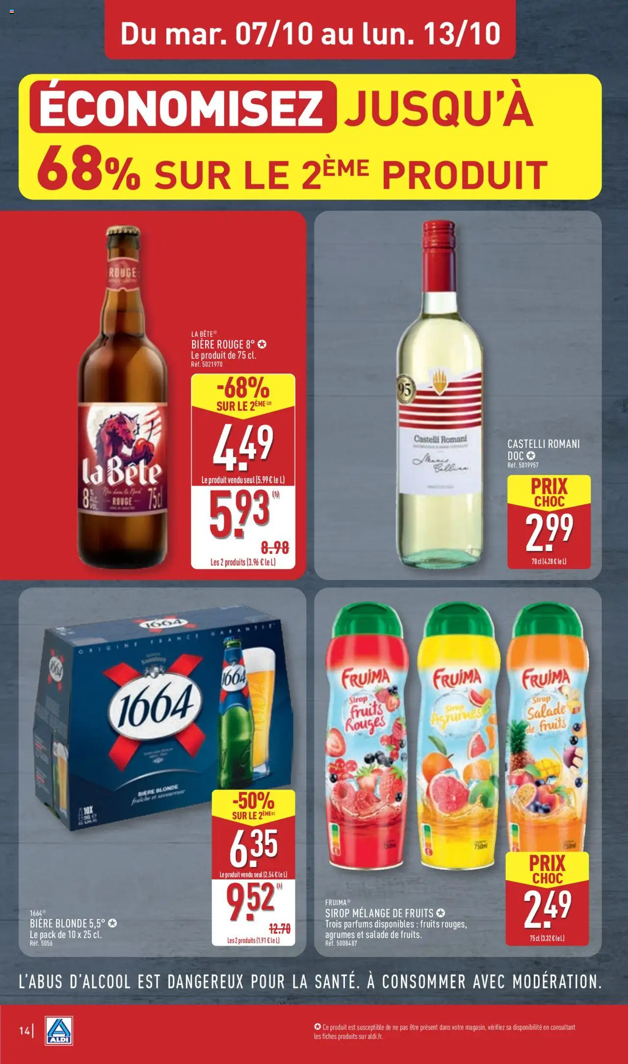 {H1} | Page: 16 | Produits: Salade, Bière blonde, Bière