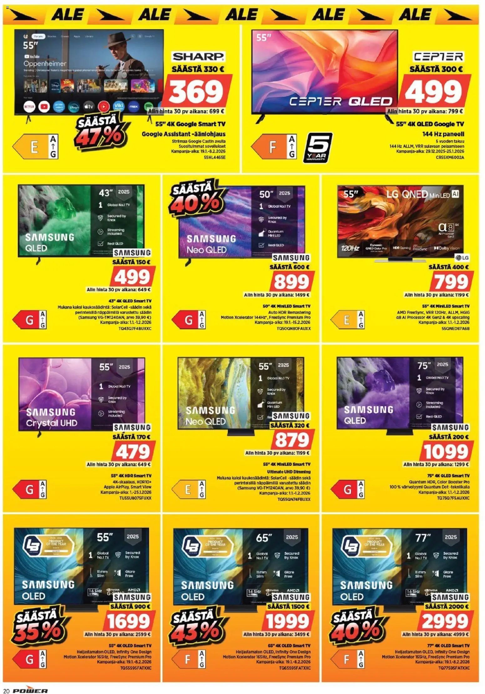 Power tarjoukset – voimassa 19.01.2026 alkaen | Sivu: 23 | Tuotteet: TV