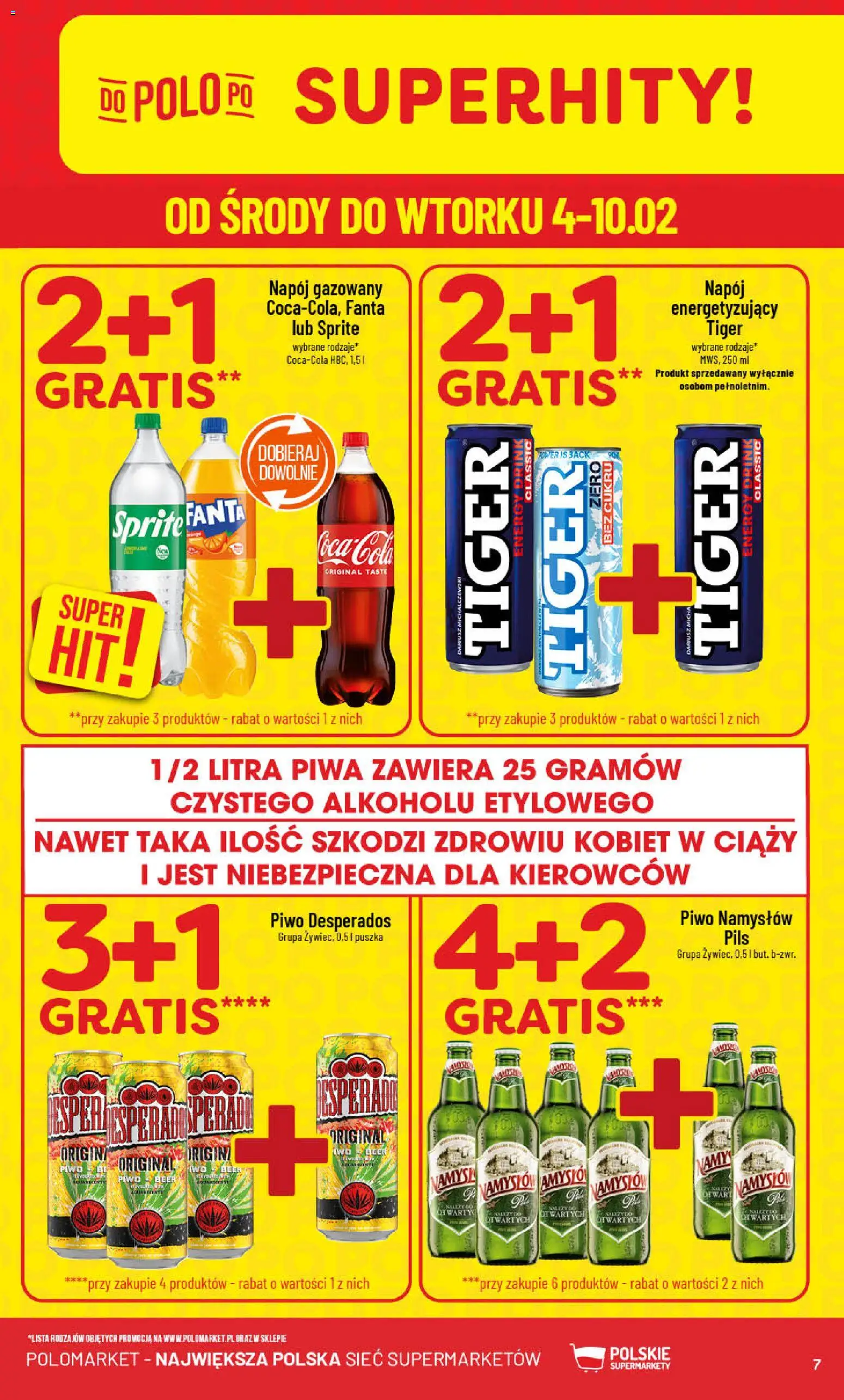 POLOmarket Gazetka od 04.02.2026 | Strona: 7 | Produkty: Sprite, Piwo Desperados, Piwo, Piwo Namysłów