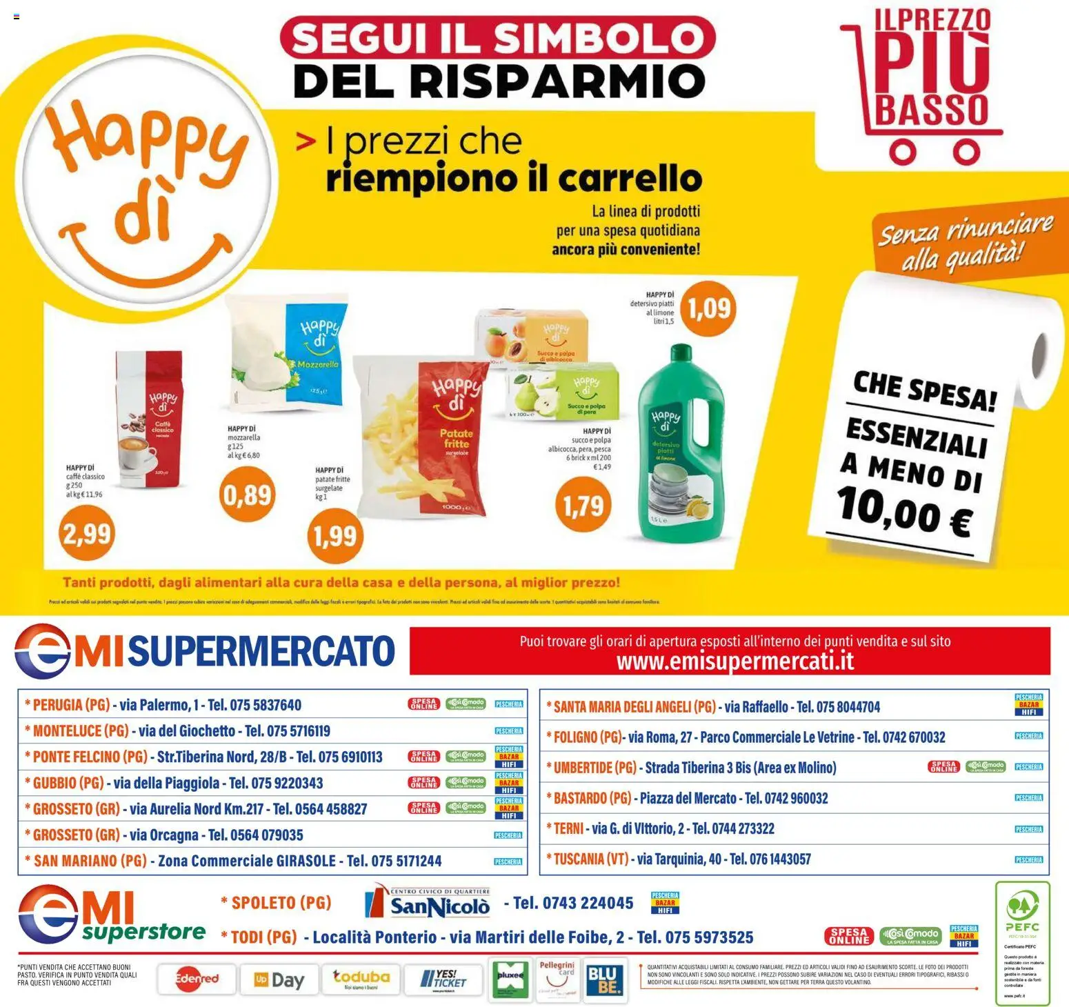 Volantino EMI del 08.01.2026 | Pagina: 28 | Prodotti: Succo, Patate, Pesca, Carrello