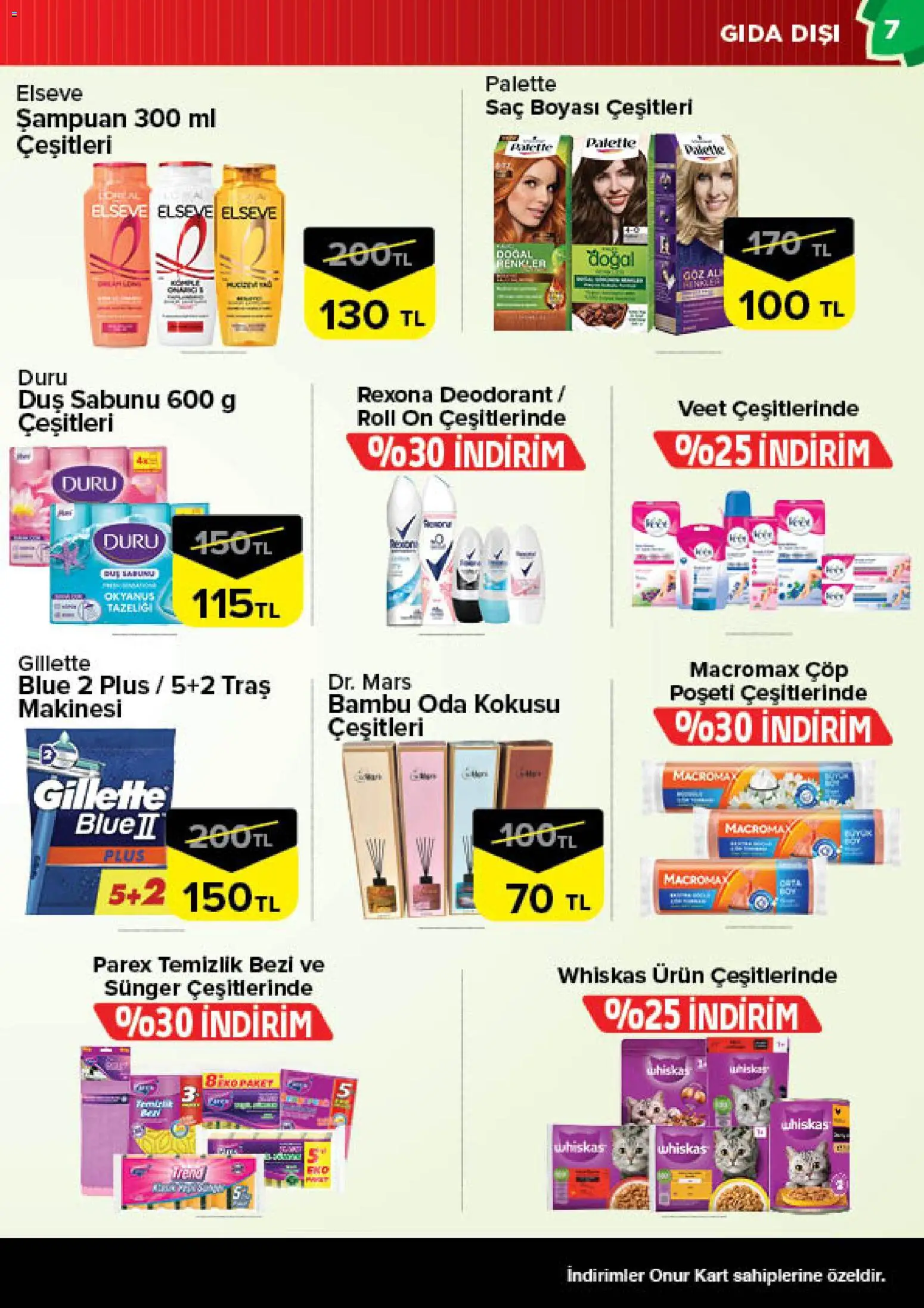 Onur Market Katalog - Bursa - 16.04.2026 tarihinden itibaren geçerlidir | Sayfa: 7 | Ürünler: Oda kokusu, Duş, Şampuan, Deodorant