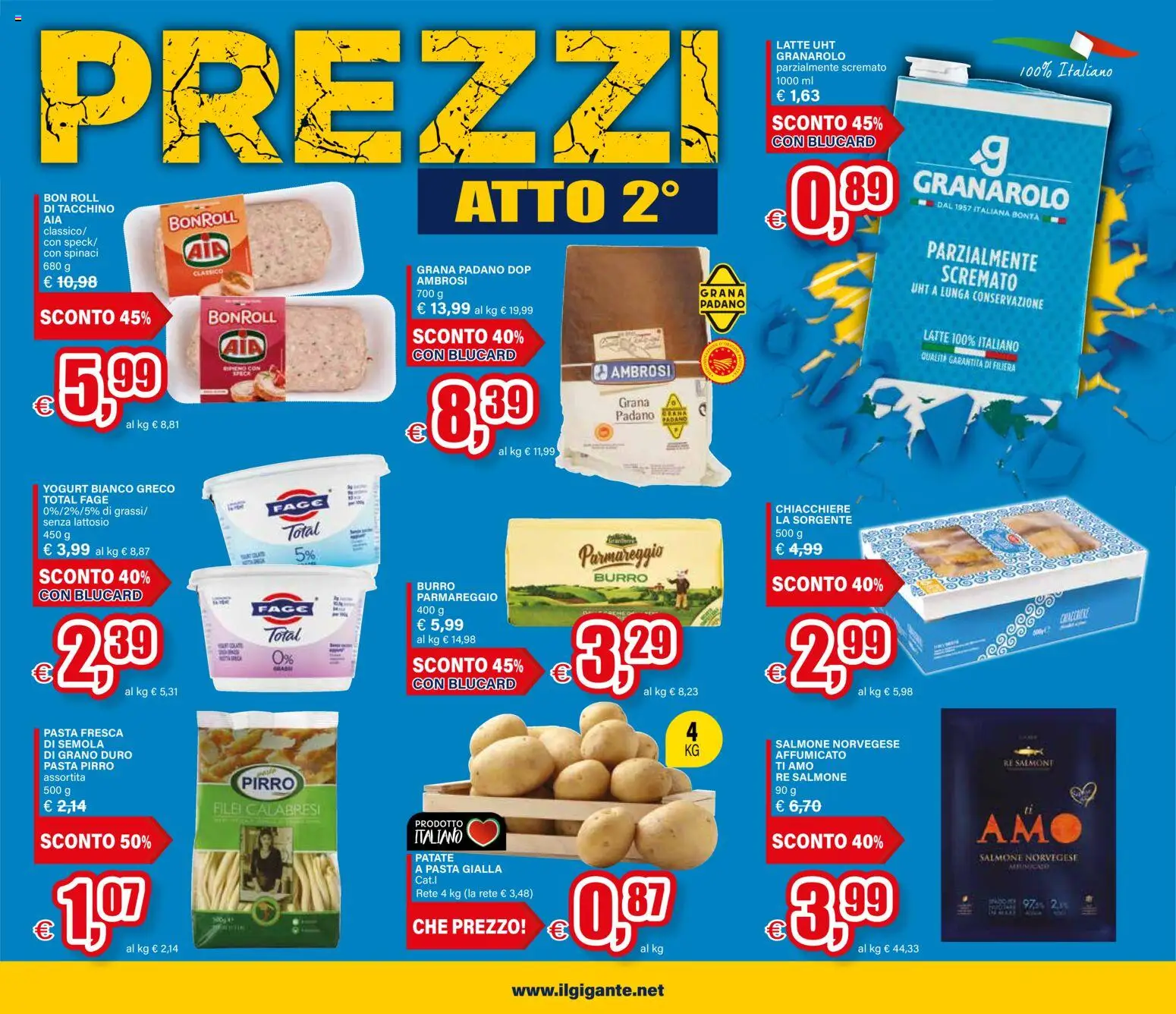 Volantino Il Gigante del 15.01.2026 | Pagina: 5 | Prodotti: Yogurt, Salmone, Tacchino, Latte