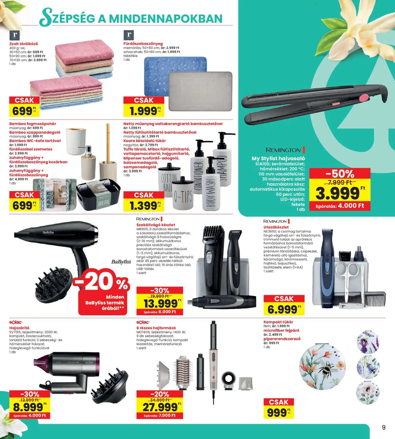 Interspar akciós ujság - amely érvényes a következő dátumtól: 09.04.2026 | Oldal: 9 | Termékek: Body, Szemetes, Hajformázó, Zuhanyfüggöny