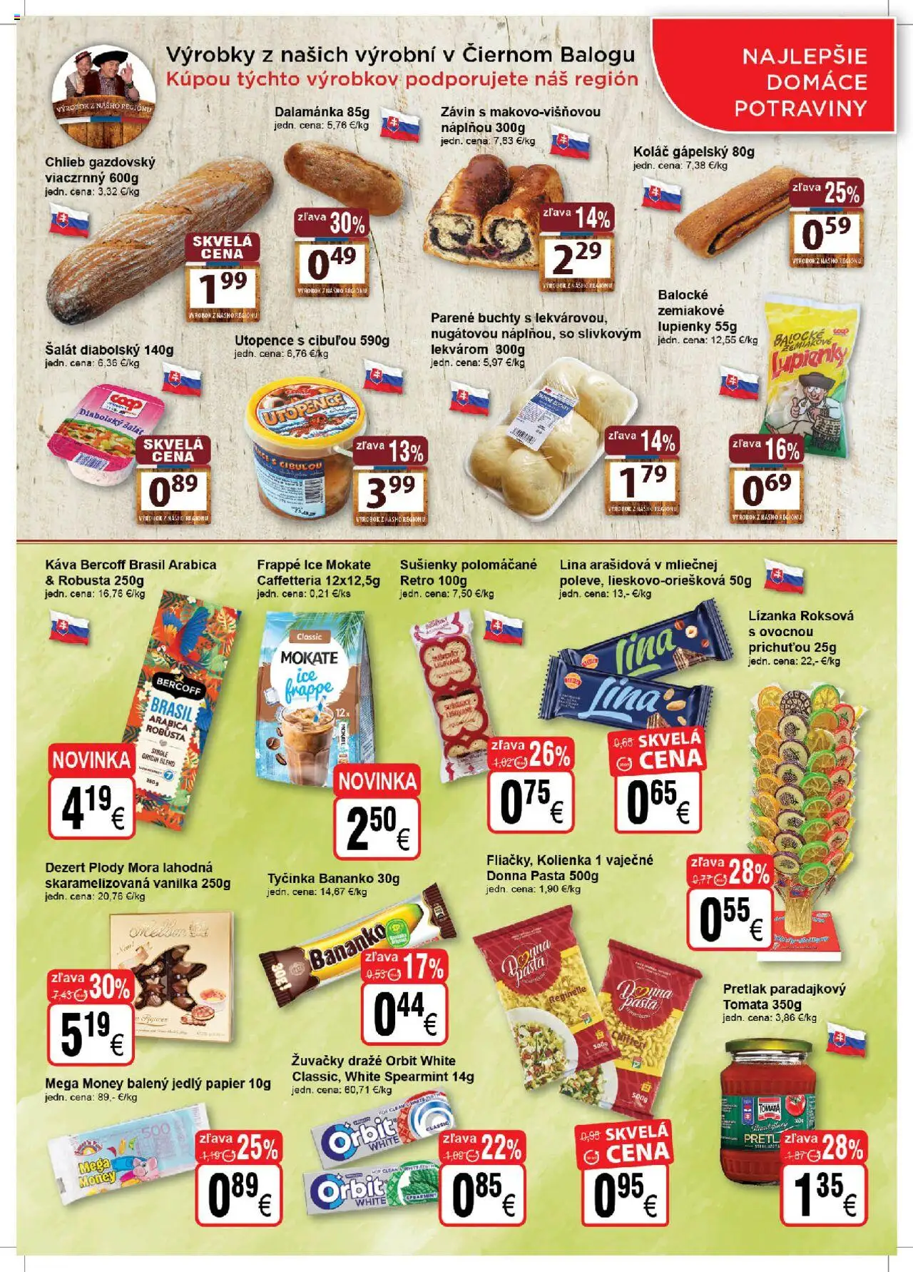 COOP Jednota ponuka Brezno │ platný od 16.07.2025 | Strana: 3 | Produkty: Káva, Závin, Koláč, Šalát