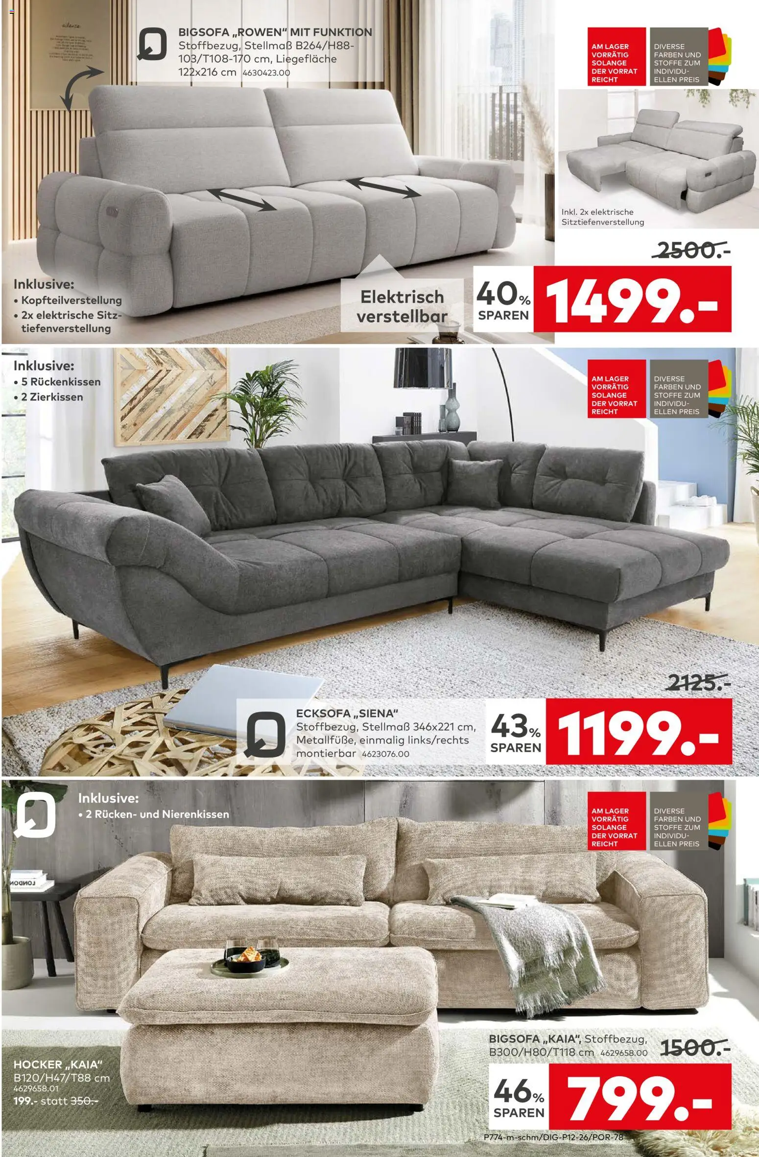Porta! Prospekt 	 – gültig ab 09.03.2026 | Seite: 3 | Produkte: Bigsofa, Hocker, Ecksofa