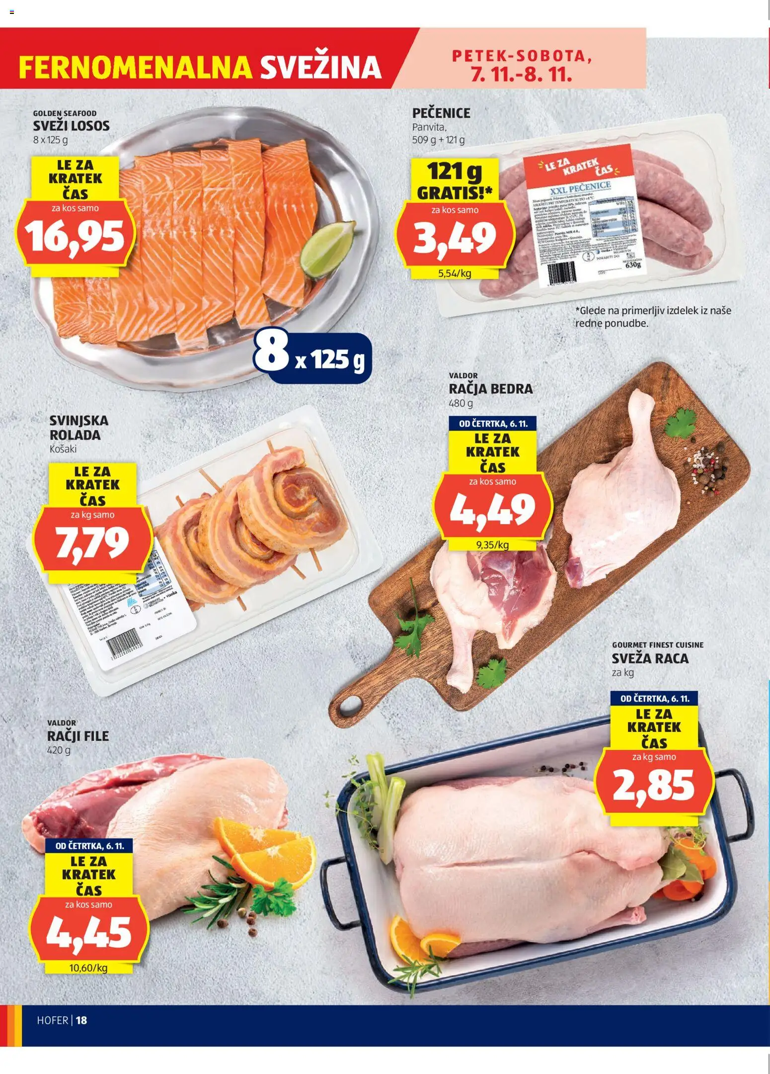Novi Hofer katalog ponudbe – veljaven od 06.11.2025 | Stran: 18 | Izdelki: Losos, Kos, Rolada