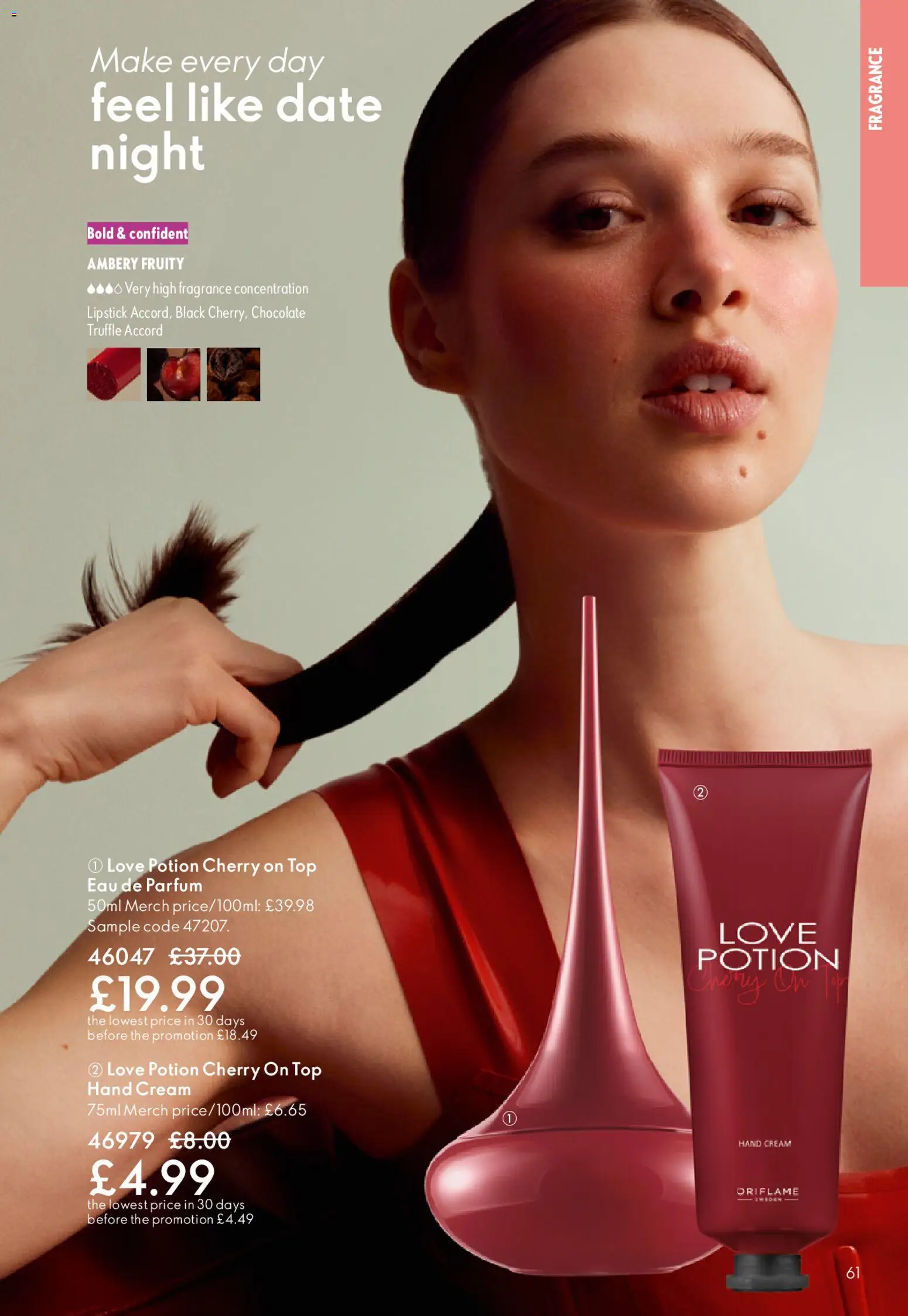 {H1} | Page: 61 | Products: Lipstick, Hand cream, Chocolate, Cream