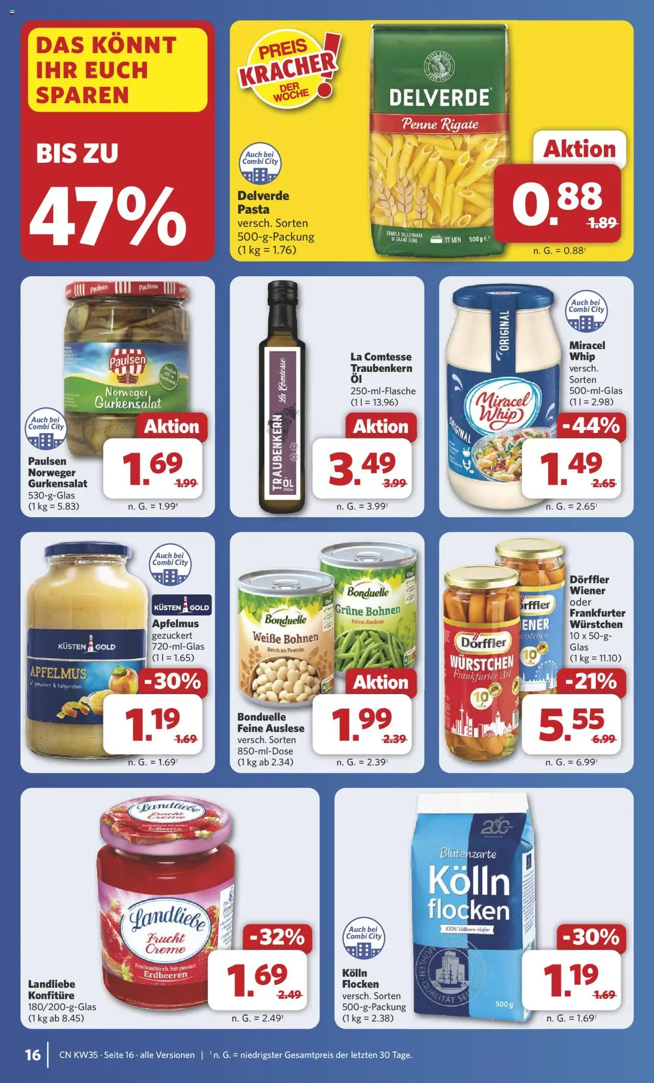 Combi Prospekt 	 - gültig ab dem 25.08.2025 | Seite: 22 | Produkte: Kolln, Pasta, Erdbeeren, Flocken