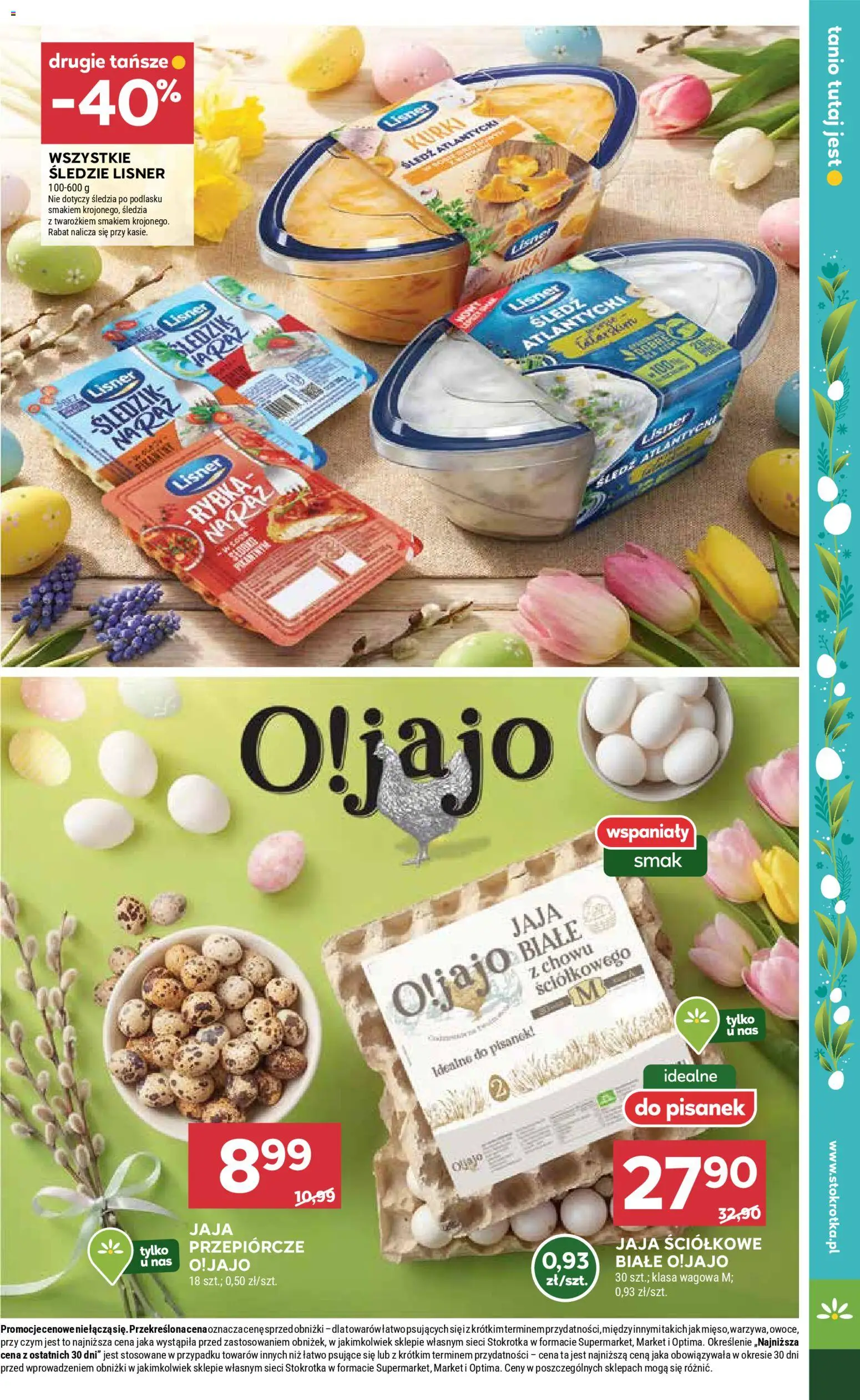 Stokrotka gazetka - Market od 26.03.2026 | Strona: 21 | Produkty: Śledzie lisner, Śledź, Stokrotka, Jaja