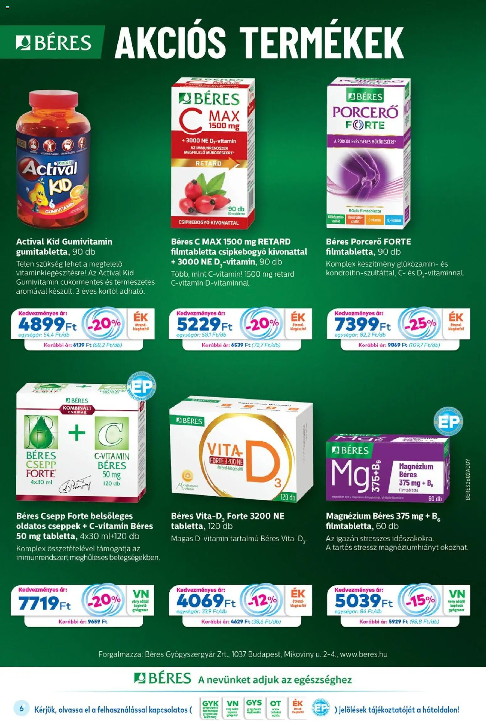 Gyöngy Patikák akciós ujság - amely érvényes a következő dátumtól: 01.02.2026 | Oldal: 6 | Termékek: Béres csepp