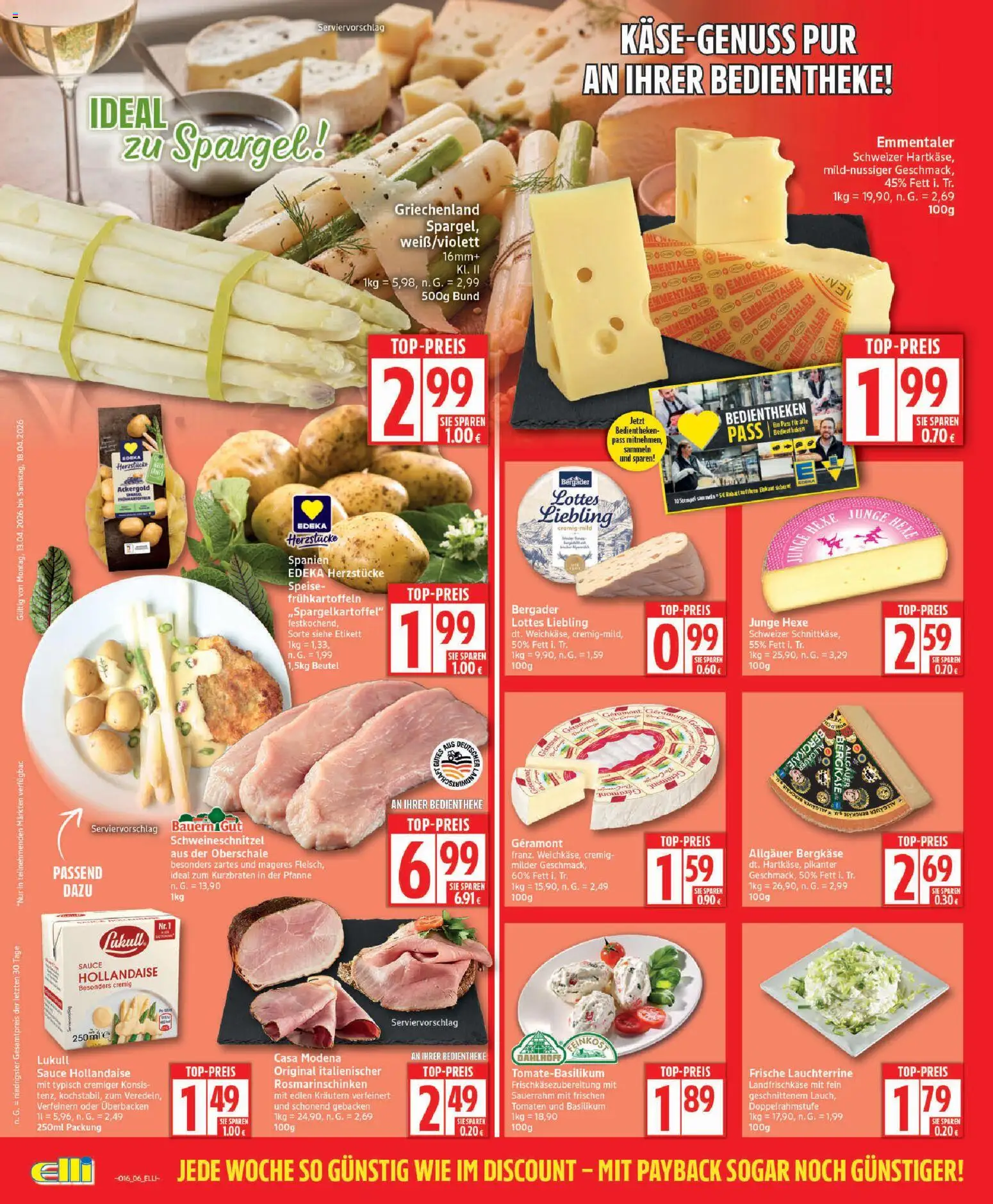 Elli Markt Prospekt Schloß Holte – gültig ab 13.04.2026 | Seite: 6 | Produkte: Geramont, Tomaten, Spargel, Sauerrahm