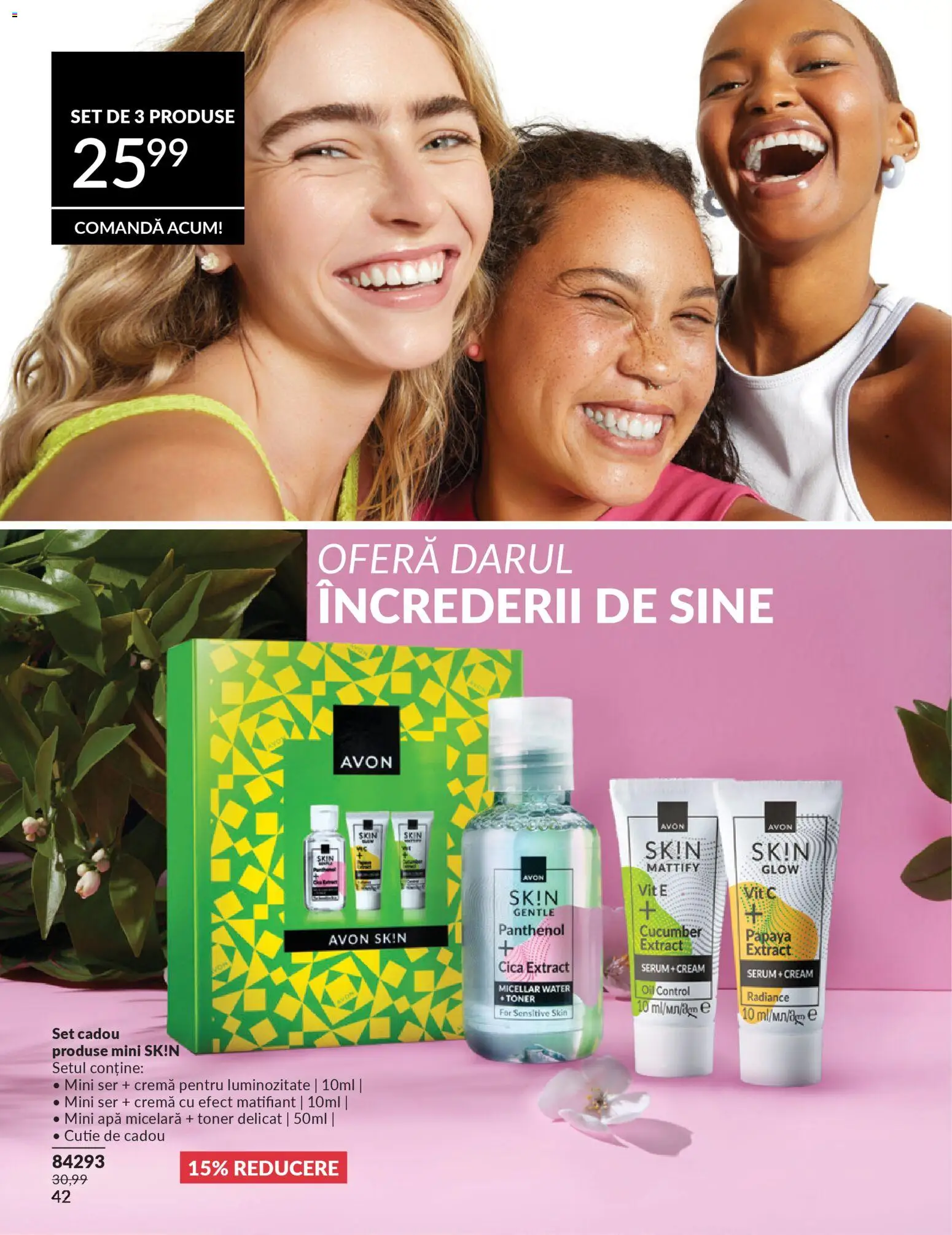 Noul catalog Avon – valabil de la 01.02.2026 | Pagină: 42 | Produse: Serum, Cutie, Apă micelară, Boncuklu Oyuncakları
