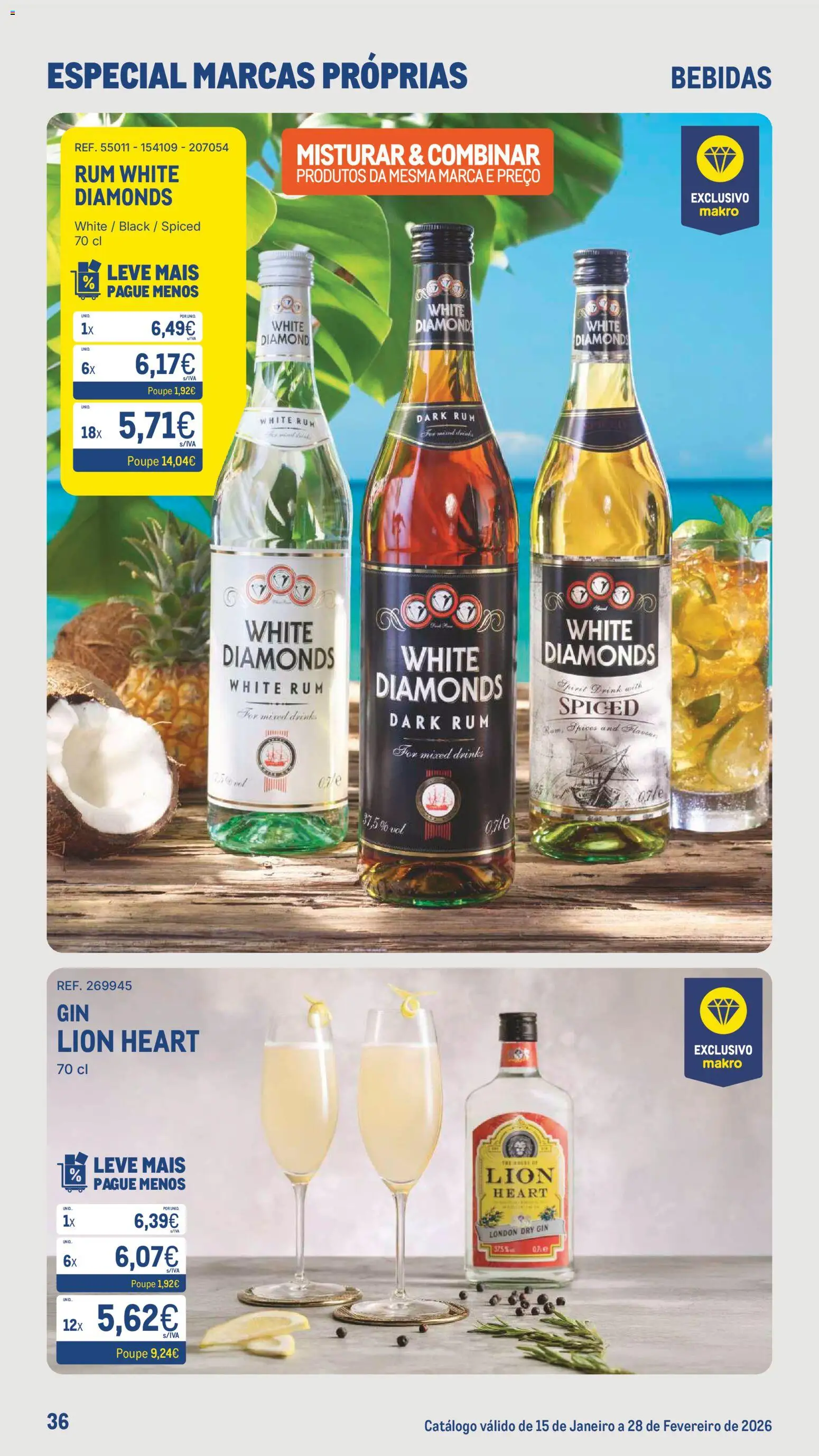 Makro Especial Marcas Próprias  │ válido de 15.01.2026 | Página: 36 | Produtos: Rum, Gin