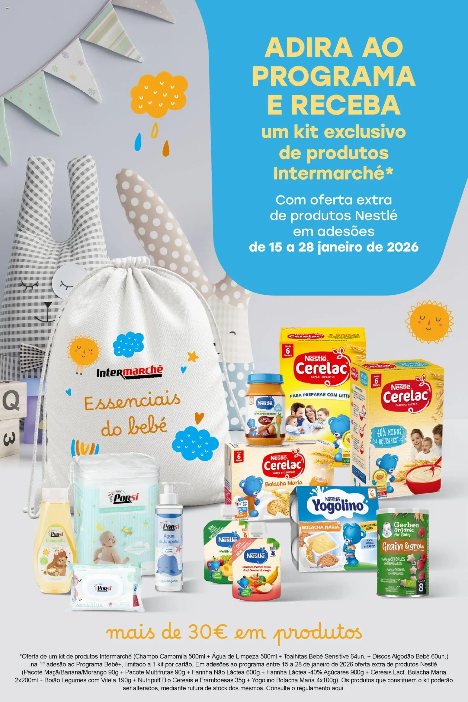 Intermarché - Ver Guia O Bê-á-bá do Bebé │ válido de 15.01.2026 | Página: 11 | Produtos: Farinha láctea, Banana, Framboesas, Maça