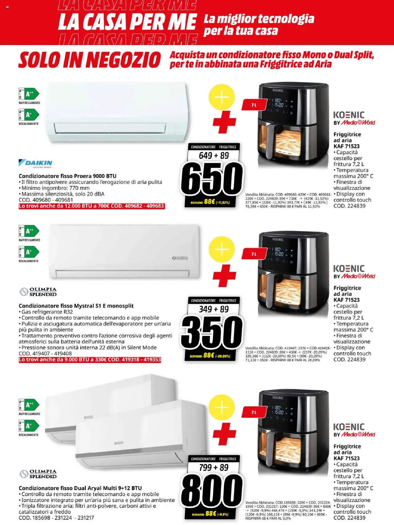 Volantino Media World del 07.08.2025 | Pagina: 28 | Prodotti: Mobile, Friggitrice ad aria, Telecomando, Friggitrice