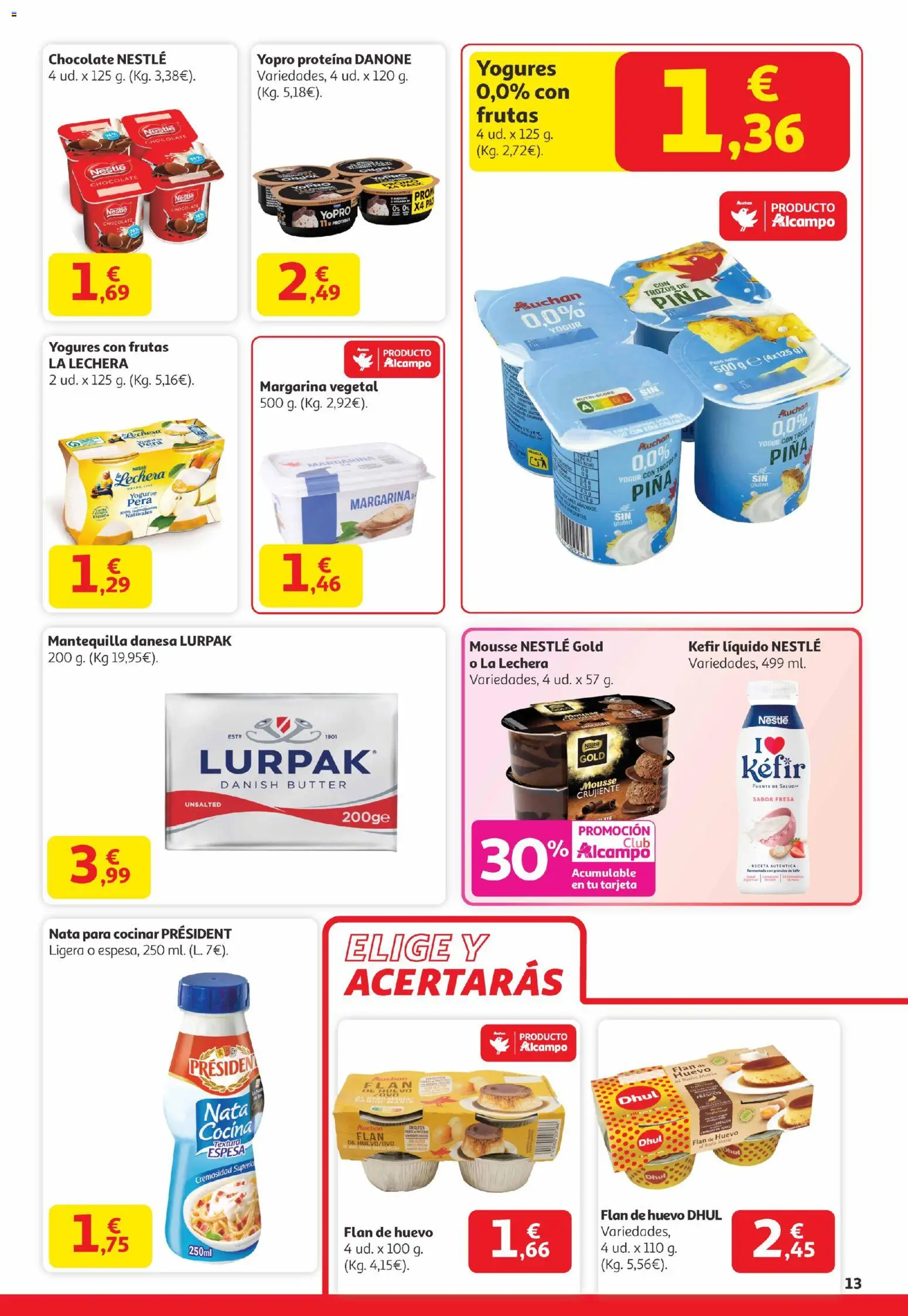 Alcampo - Canarias │ válido desde el 29.12.2025 | Página: 13 | Productos: Mousse, Πιατοθήκη, Chocolate, Margarina