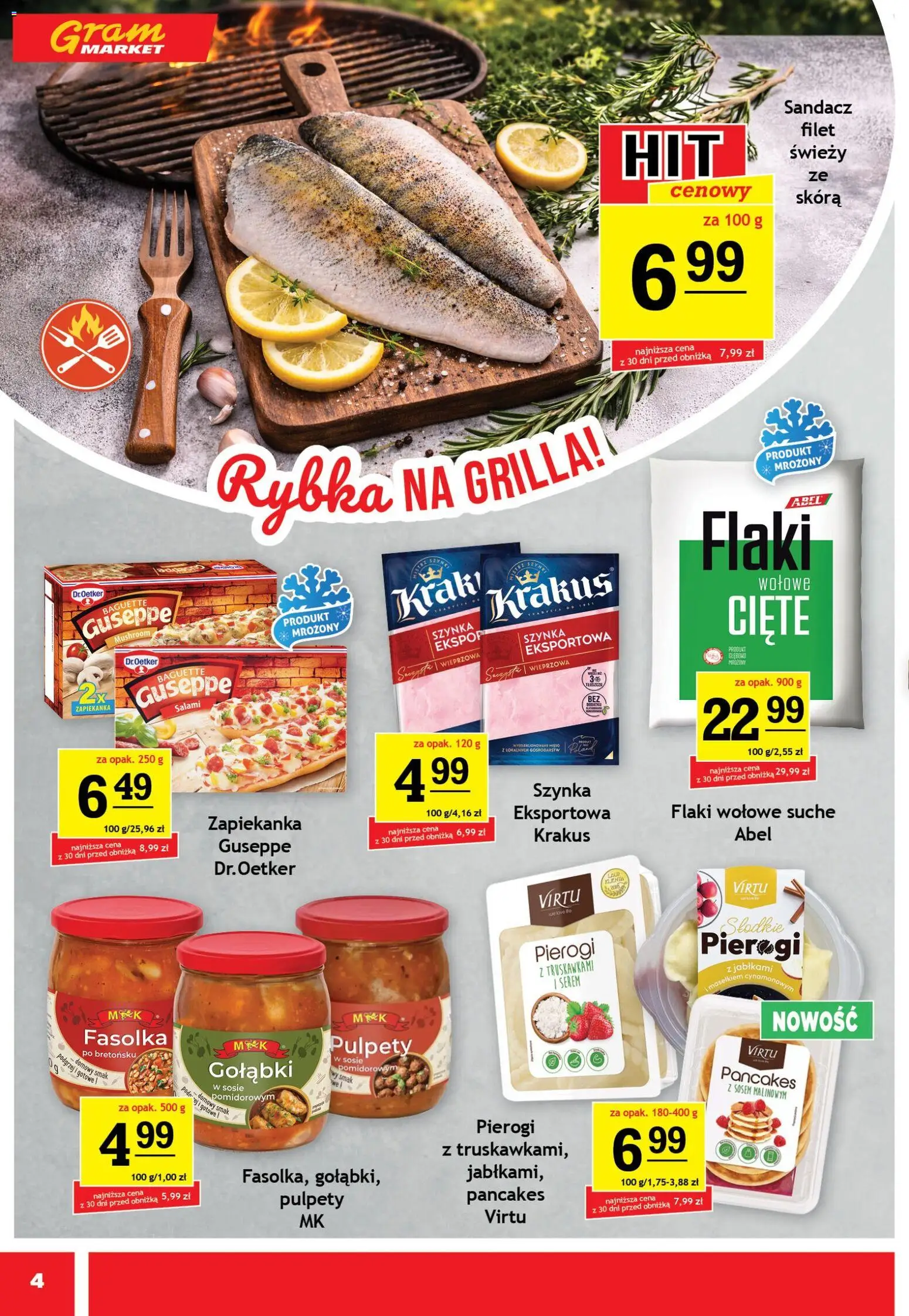 Gram Market gazetka od 22.04.2026 | Strona: 4 | Produkty: Pierogi, Pierogi z truskawkami, Flaki wołowe, Pancakes