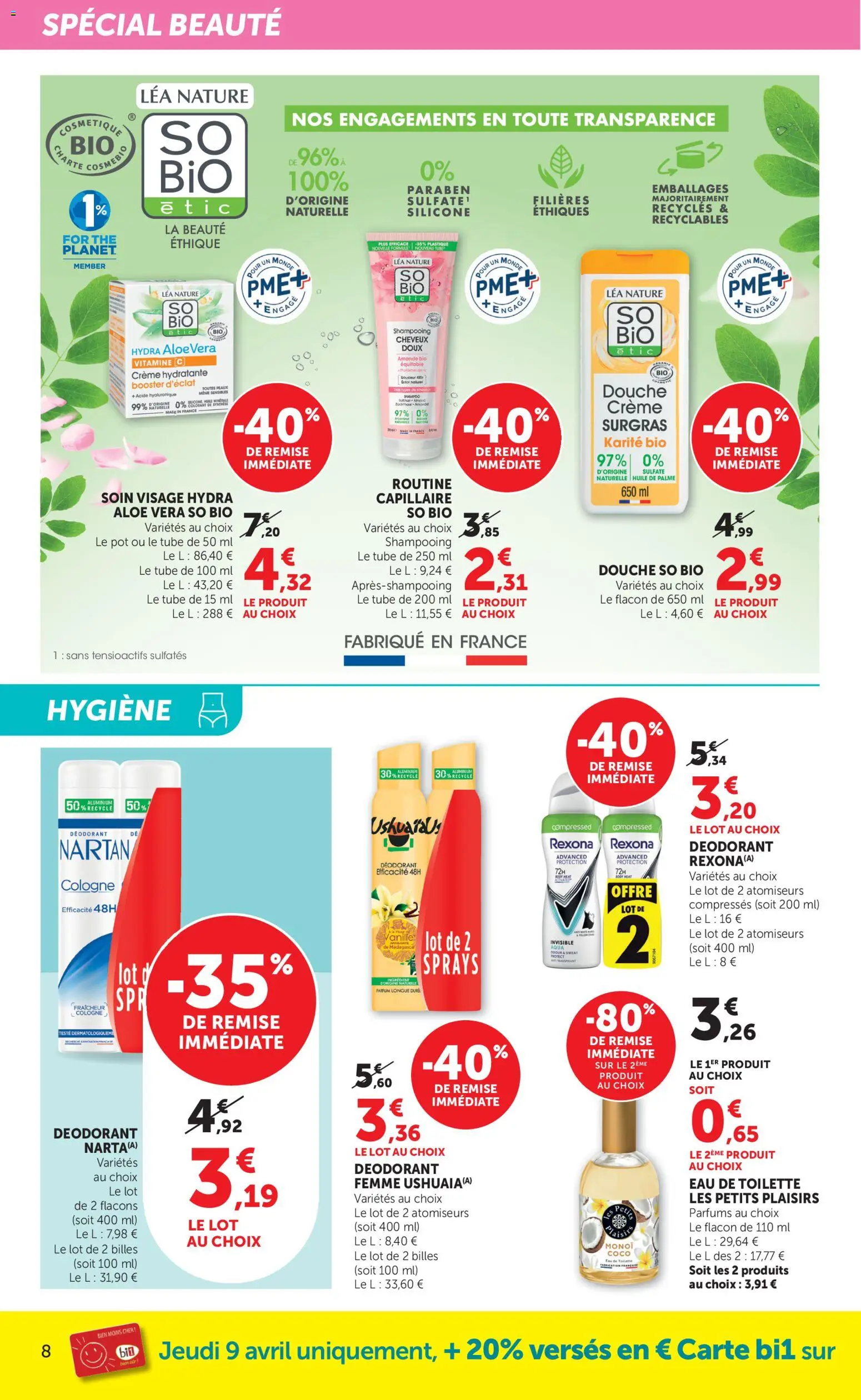 {H1} | Page: 8 | Produits: Amande, Eau de toilette, Déodorant, Douche