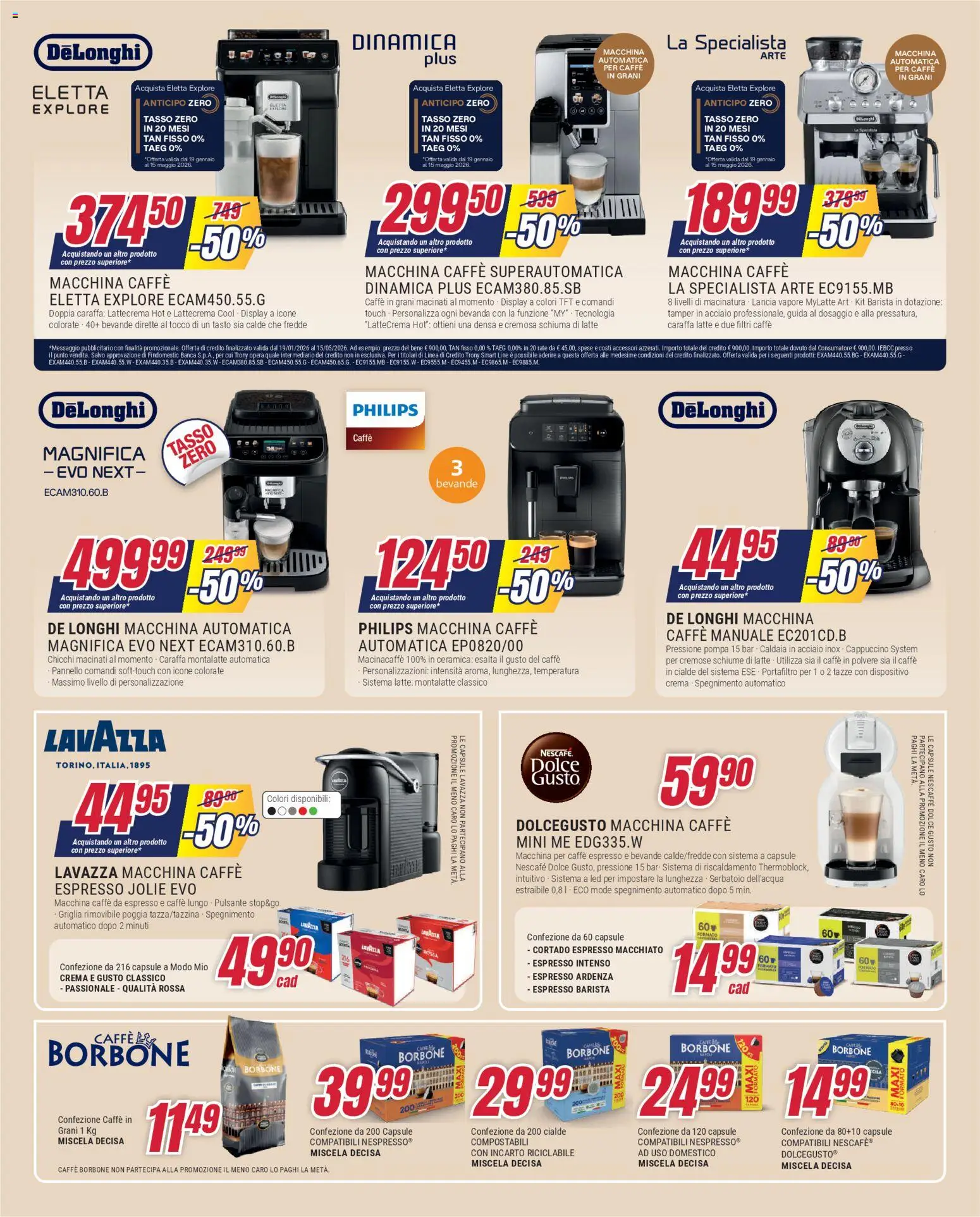 Volantino Trony del 28.04.2026 | Pagina: 18 | Prodotti: Crema, Caffè in grani, Griglia, Lavazza