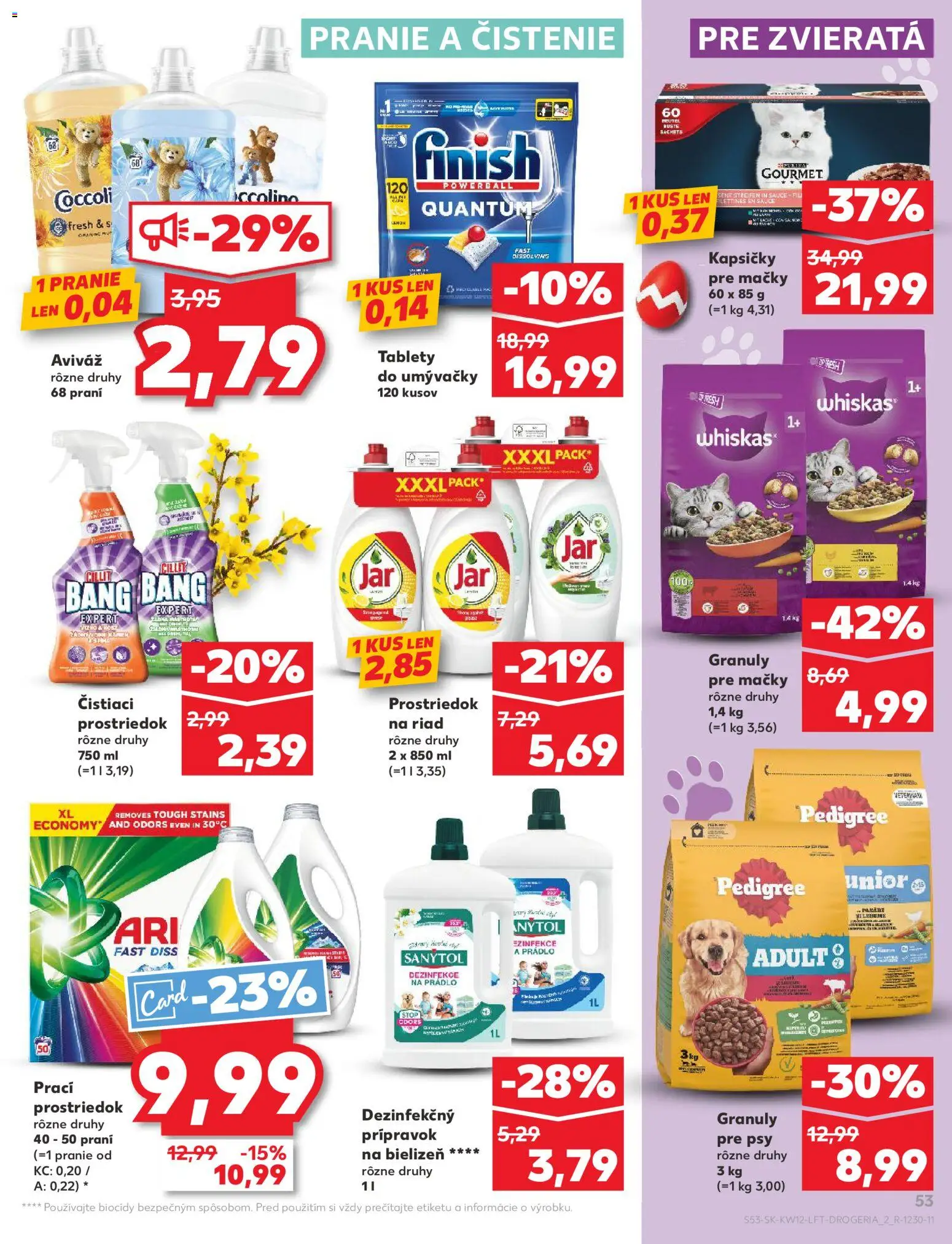 Nové Kaufland akcie – leták je platný od 19.03.2026 | Strana: 53 | Produkty: Sanytol, Aviváž, Čistiaci prostriedok, Jar
