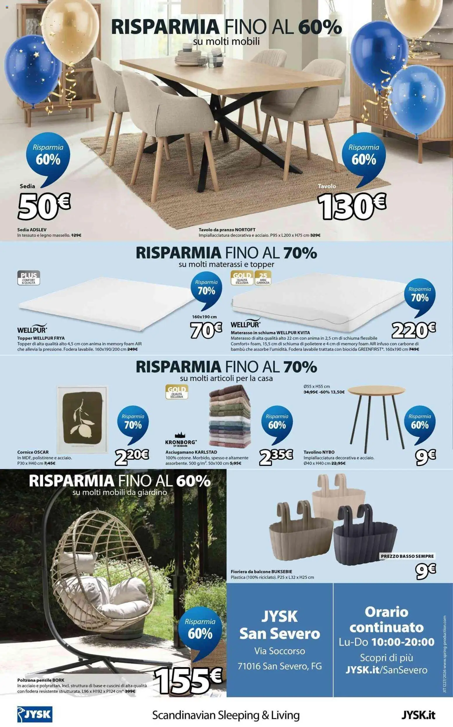 Volantino JYSK del 17.04.2026 | Pagina: 16 | Prodotti: Tavolino, Materasso, Tavolo, Sedia