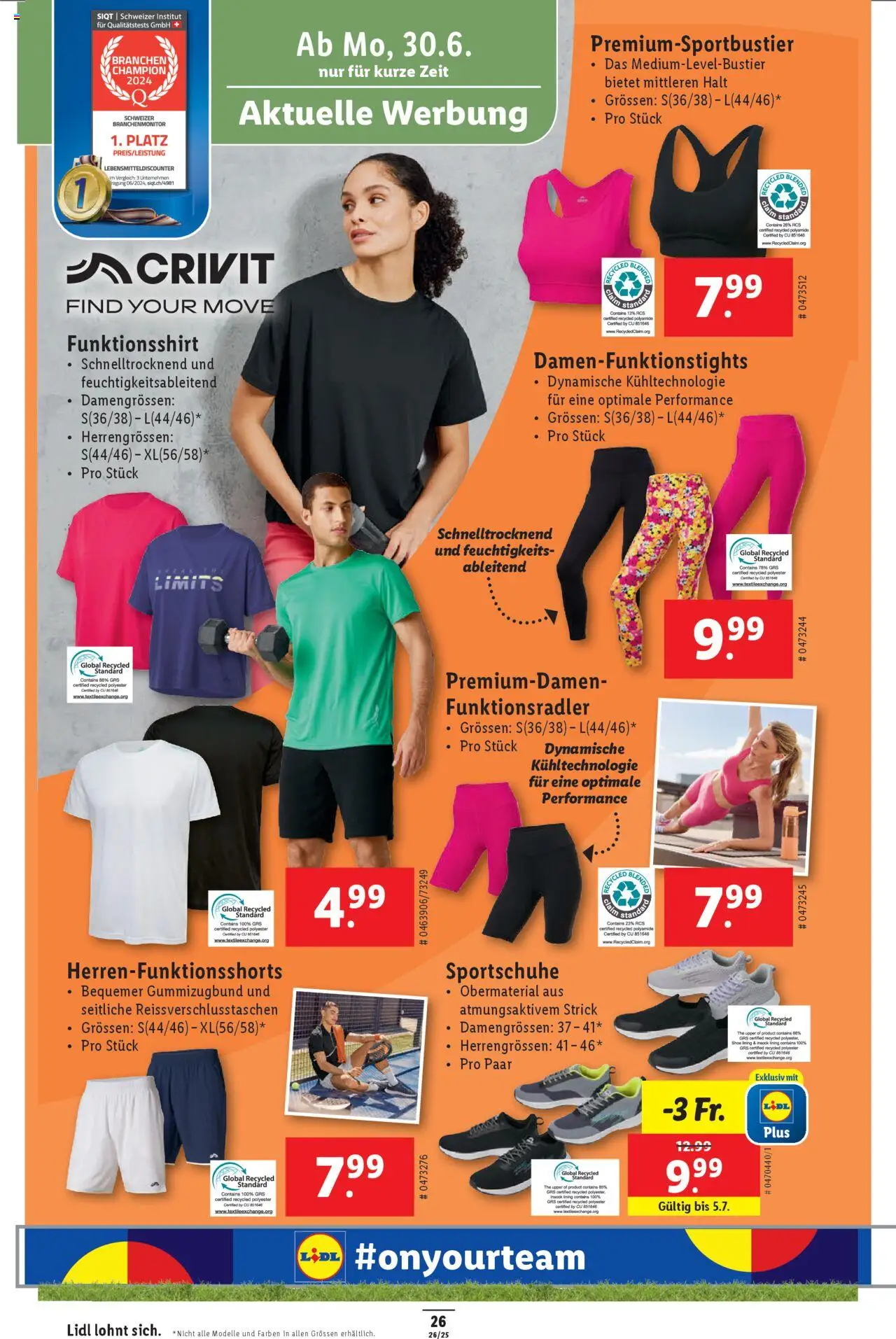 Lidl Aktionen ab 26.06.2025 | Seite: 32 | Produkte: T-Shirt, Leggings